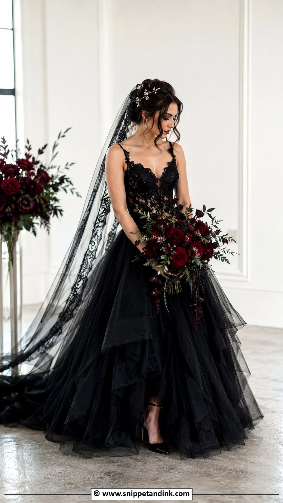 Black Tulle Goth Wedding Dress - Snippet and Ink - 25 Goth Wedding Dresses