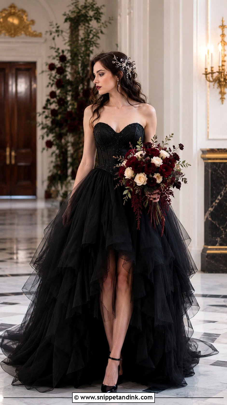 Black Tulle Halloween Wedding Dress - Snippet and Ink - 25 Halloween Wedding Dresses