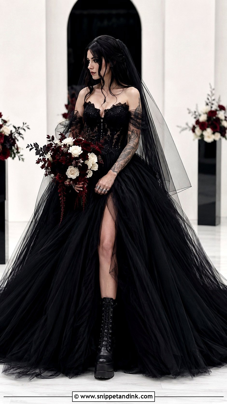 Black Tulle Punk Wedding Dress - Snippet and Ink - 25 Punk Wedding Dress Ideas