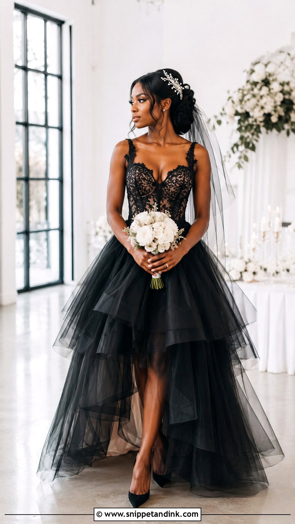 Black Tulle Wedding Dress - Snippet and Ink - 20 Black Bride Dress Ideas