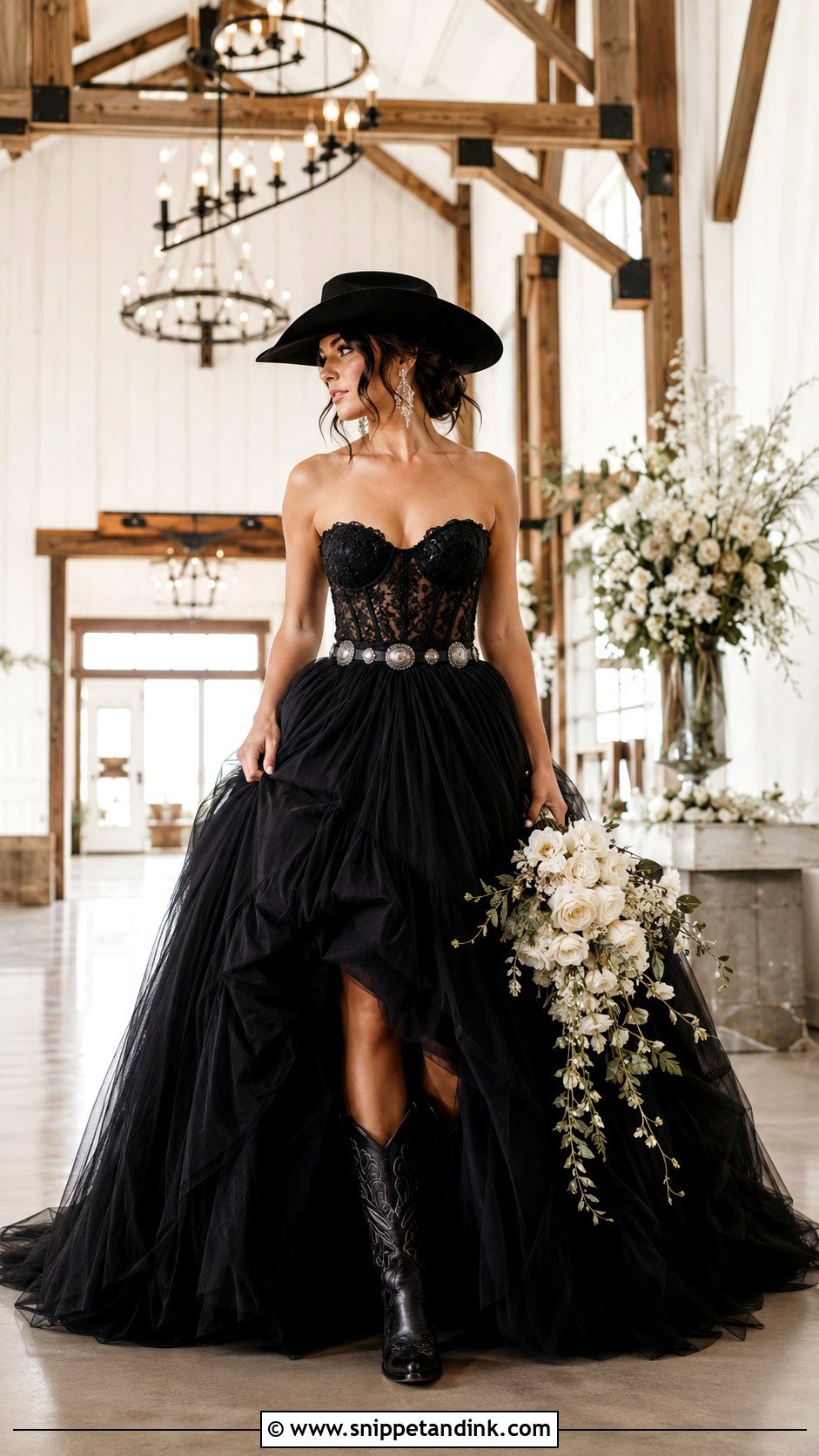 Black Tulle Western Wedding Dress - Snippet and Ink - 20 Black Western Wedding Dress Ideas