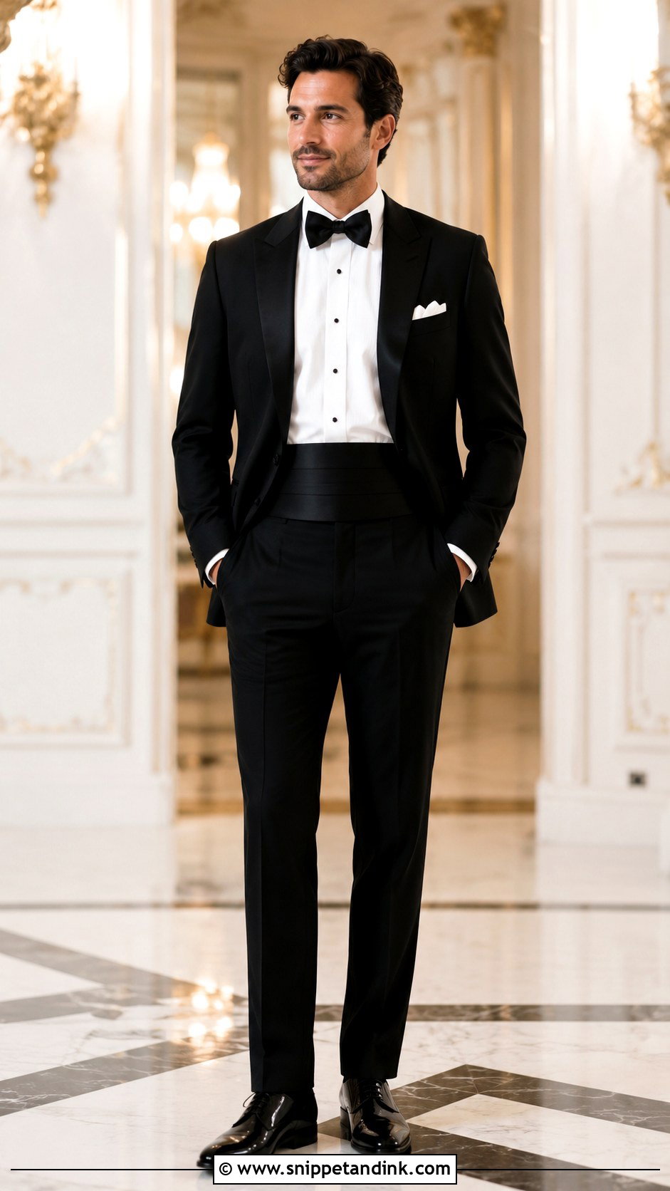 Black Tux With Cummerbund - Snippet and Ink - 30 Wedding Tux Ideas
