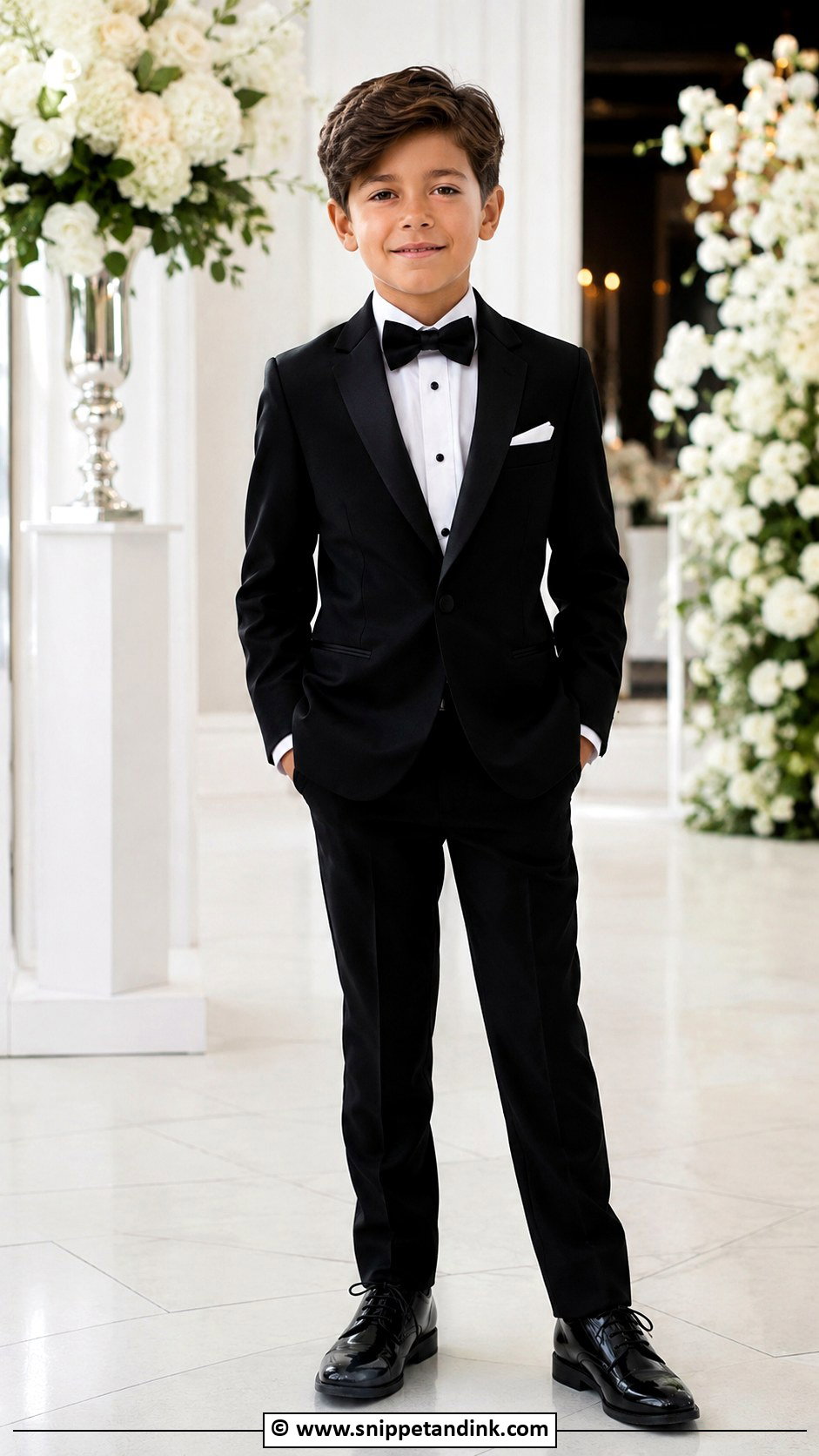Black Tuxedo Boys Wedding Outfit - Snippet and Ink - 30 Boys Wedding Outfit Ideas