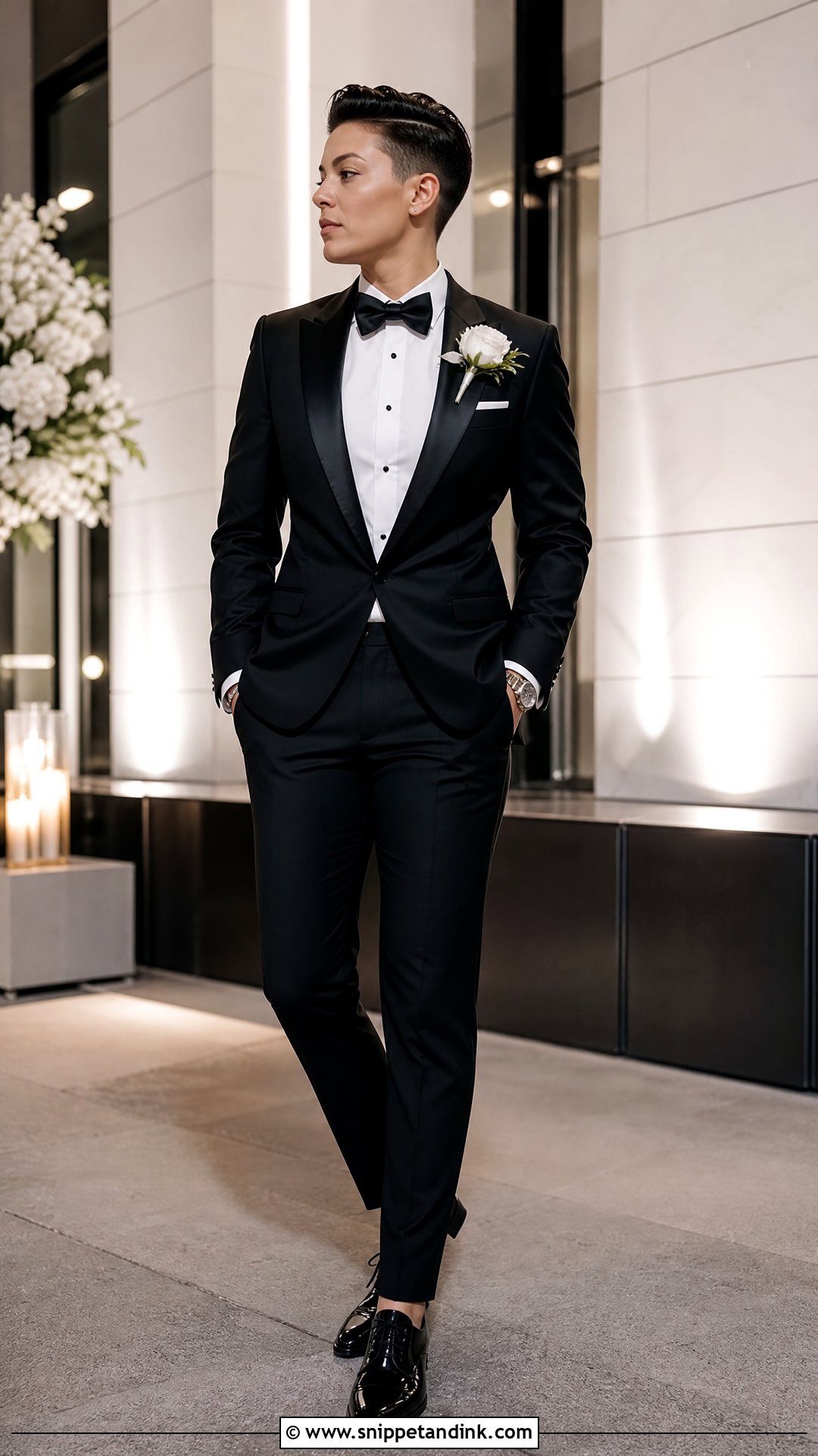 Black Tuxedo Bride Outfit - Snippet and Ink - 25 Masc Bride Wedding Outfits
