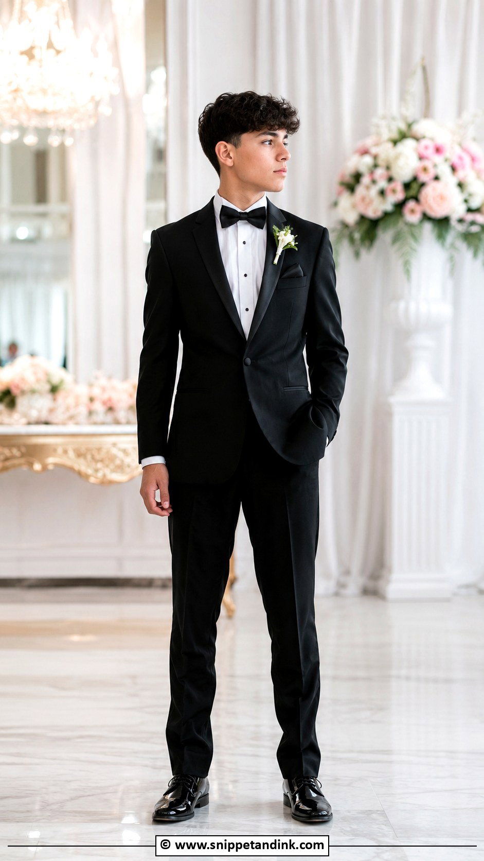 Black Tuxedo Chambelanes Outfit - Snippet and Ink - 25 Chambelanes Outfits