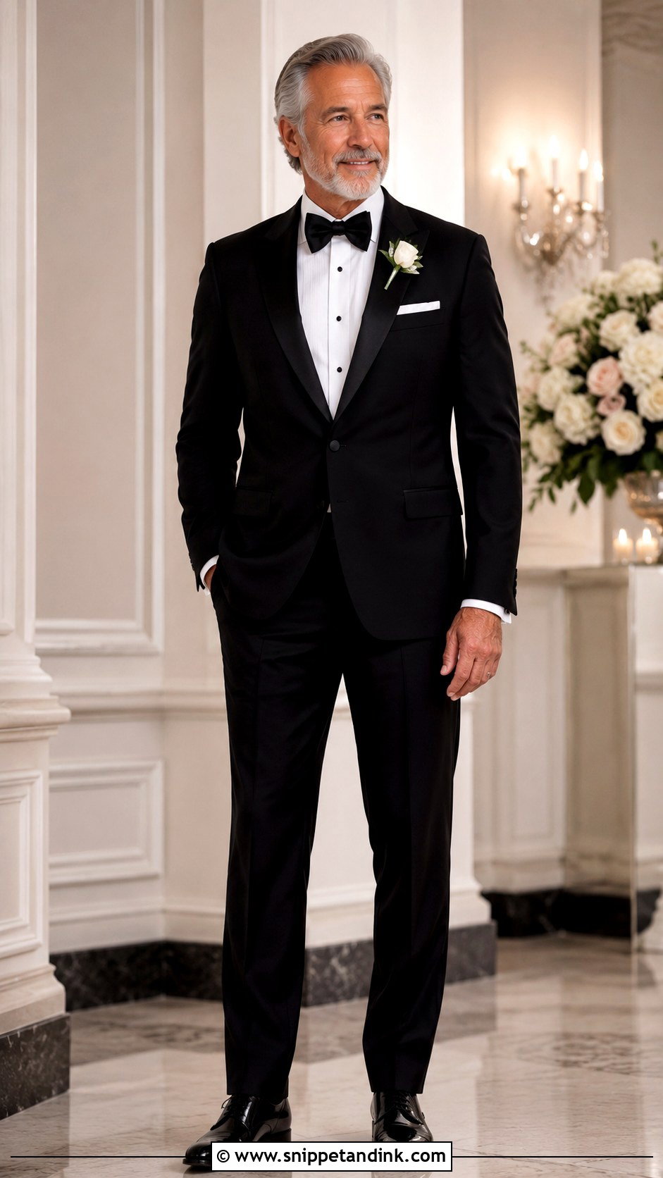 Black Tuxedo Father Wedding Outfit - Snippet and Ink - 25 Father Wedding Outfit Ideas