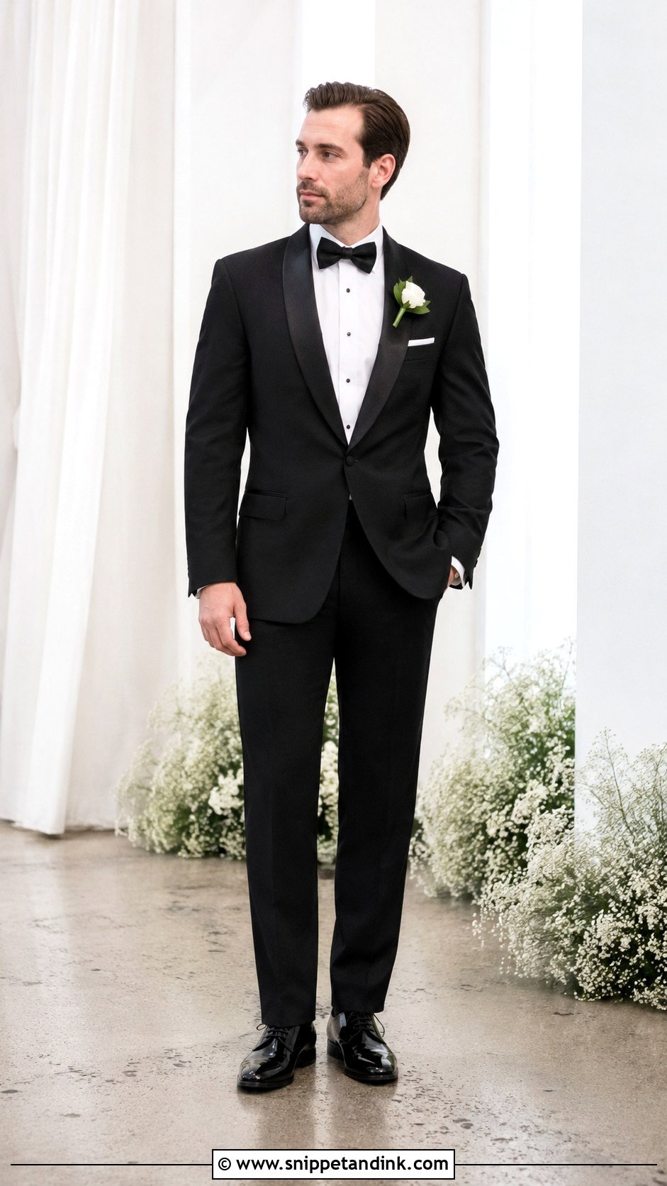 Black Tuxedo Groomsmen Outfit - Snippet and Ink - 25 All Black Wedding Party Attire Ideas