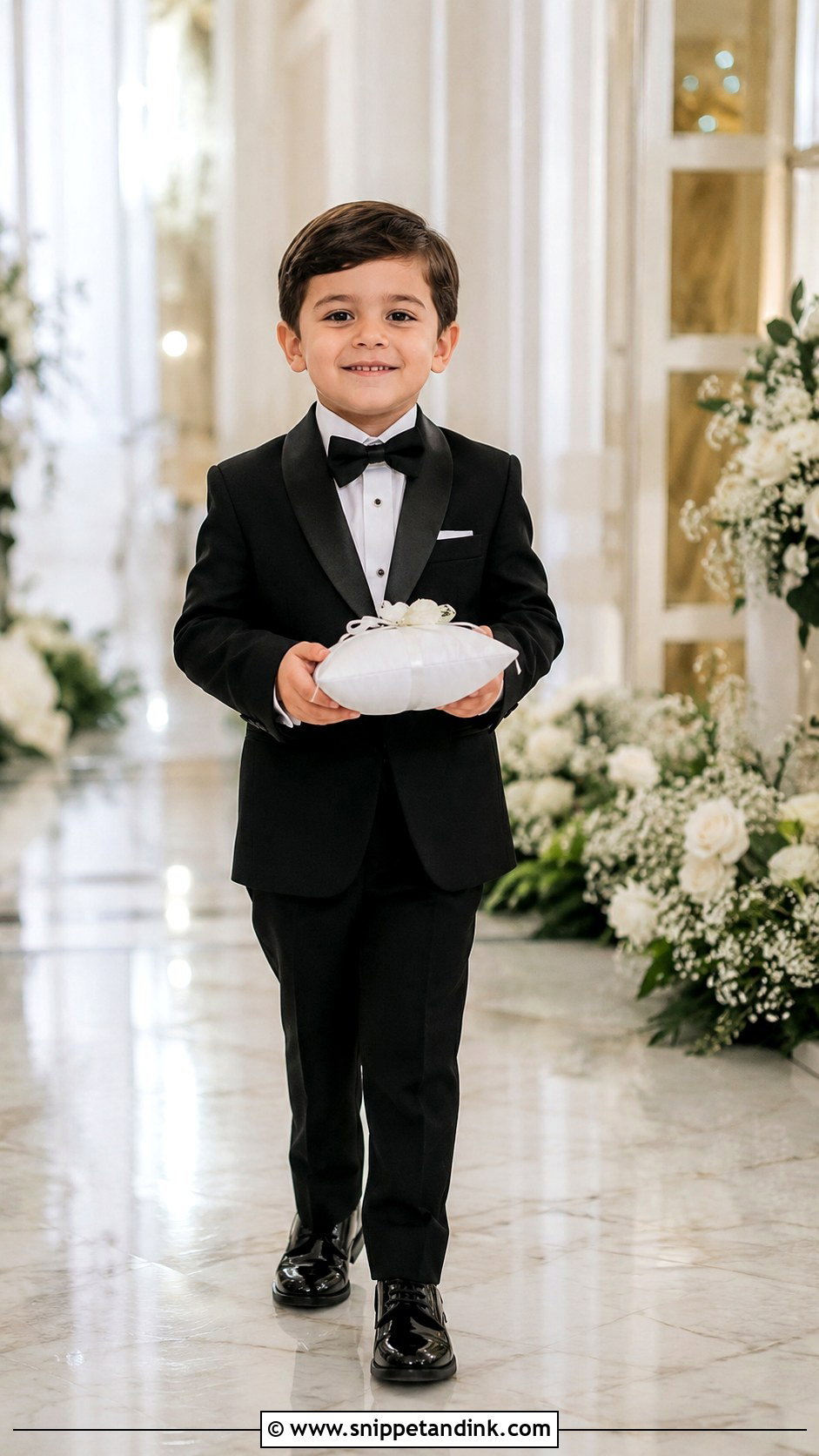 Black Tuxedo Ring Bearer Wedding Outfit - Snippet and Ink - 20 Wedding Kids Outfit Ideas