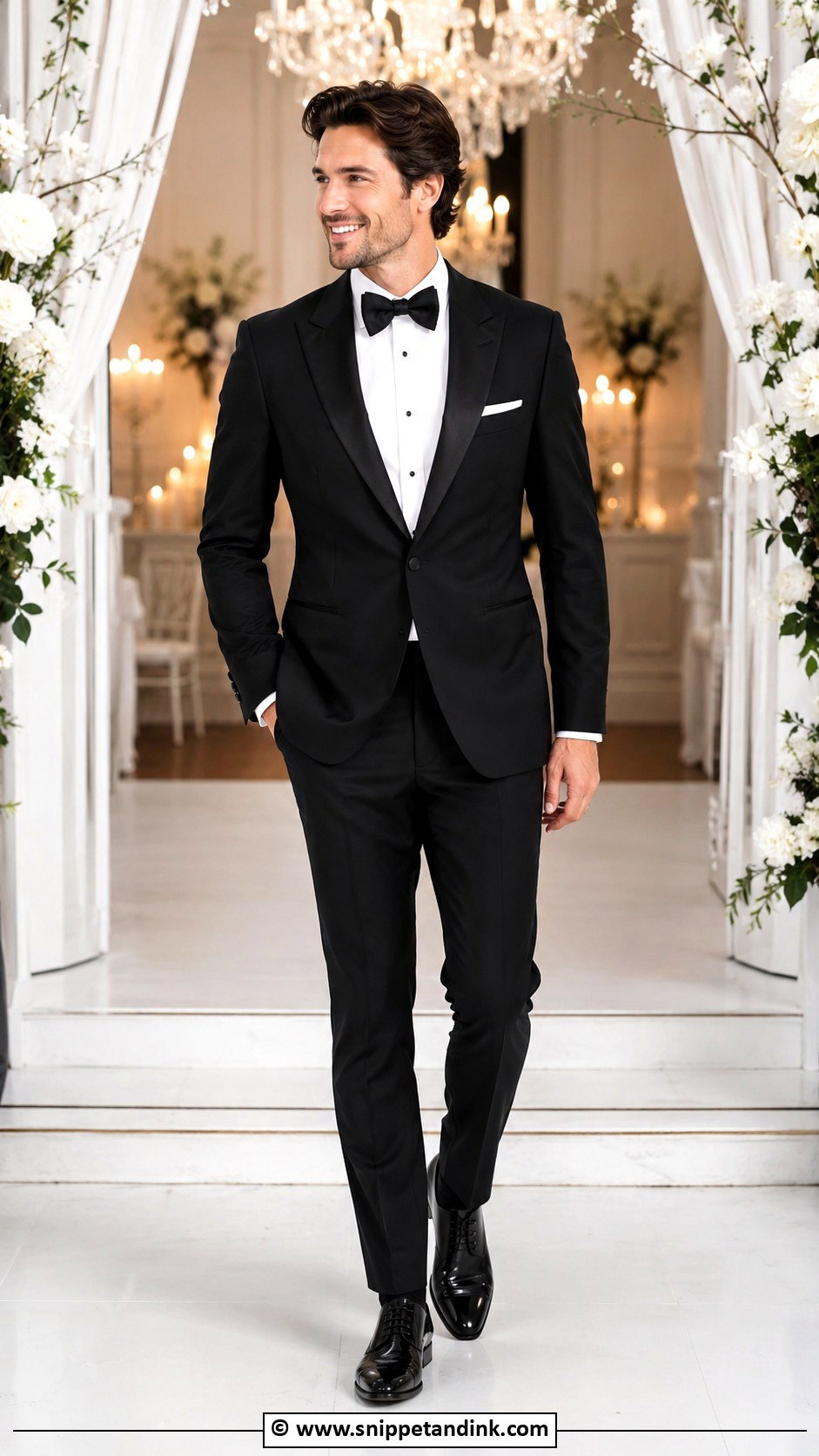 Black Tuxedo Wedding Guest Outfit - Snippet and Ink - 30 Black Tuxedo Wedding Ideas