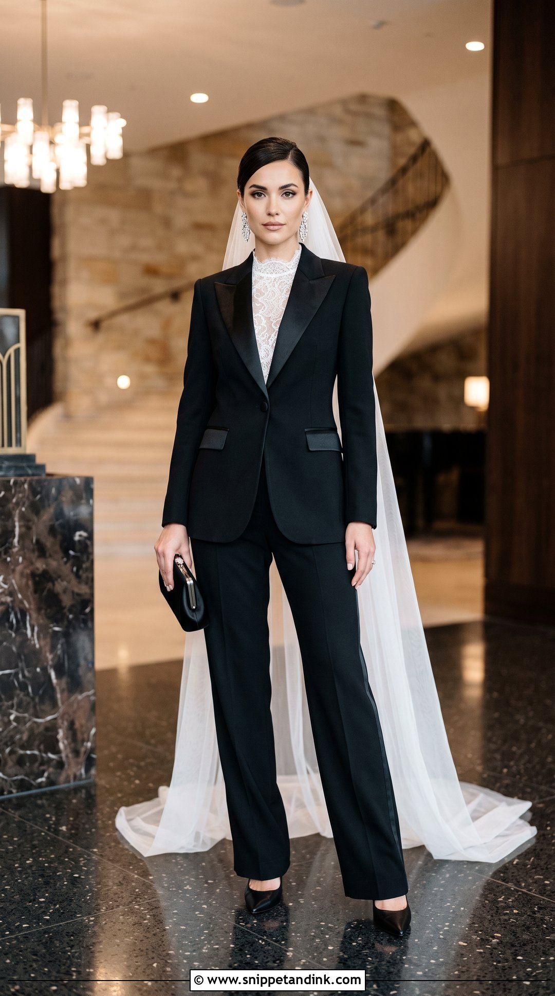 Black Tuxedo Wedding Suit - Snippet and Ink - 20 Womens Wedding Suit Ideas