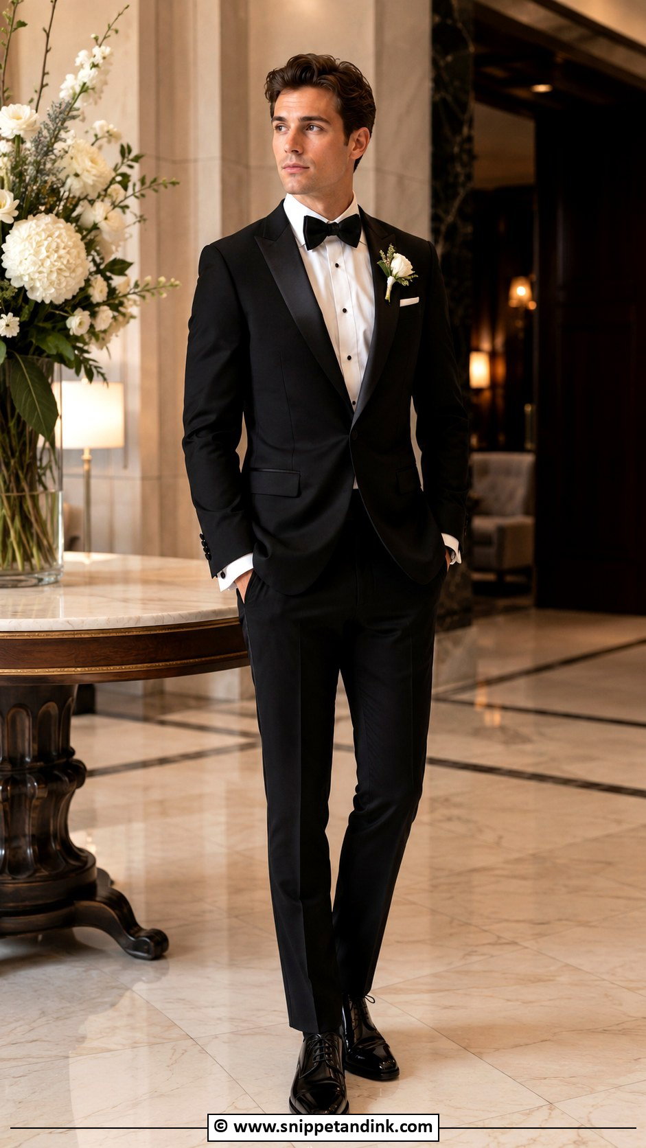 Black Tuxedo With Black Bow Tie Wedding - Snippet and Ink - 30 Black Tuxedo Wedding Ideas
