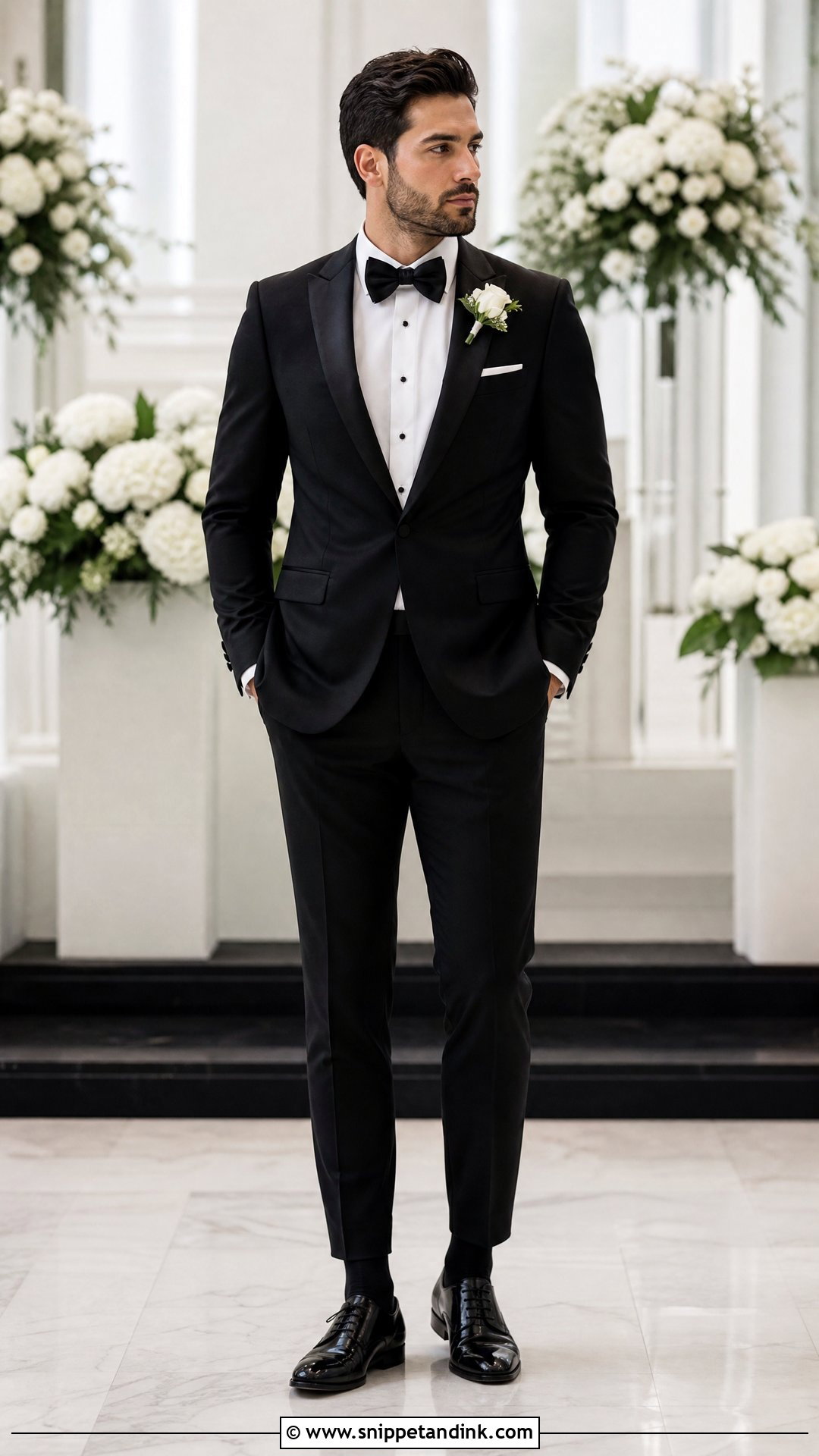 Black Tuxedo With Classic Black Wedding Socks - Snippet and Ink - 20 Wedding Socks Ideas