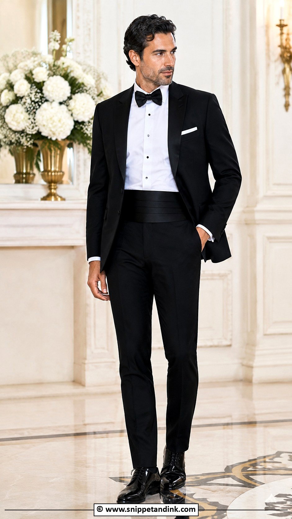 Black Tuxedo With Cummerbund Wedding - Snippet and Ink - 30 Black Tuxedo Wedding Ideas