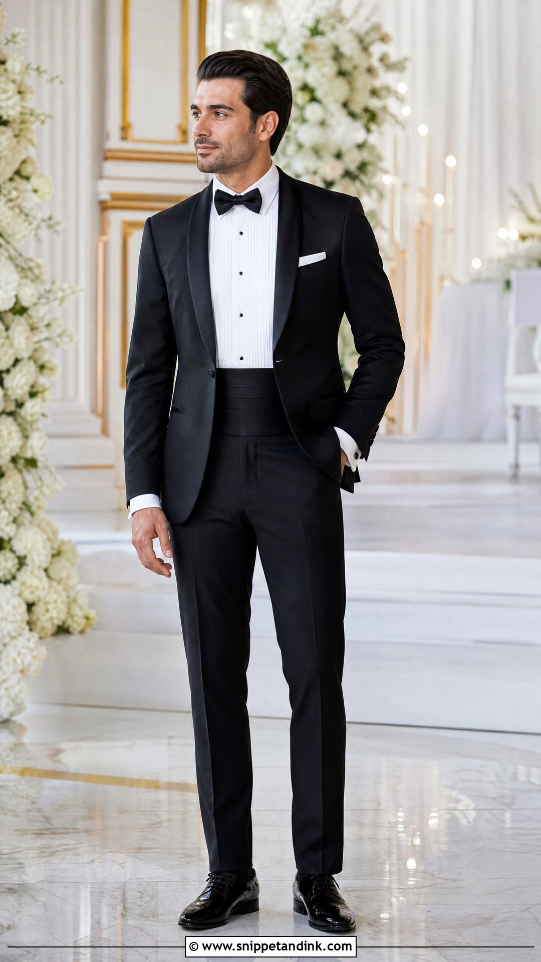 Black Tuxedo With Cummerbund - Snippet and Ink - 20 Tuxedo Wedding Suit Ideas