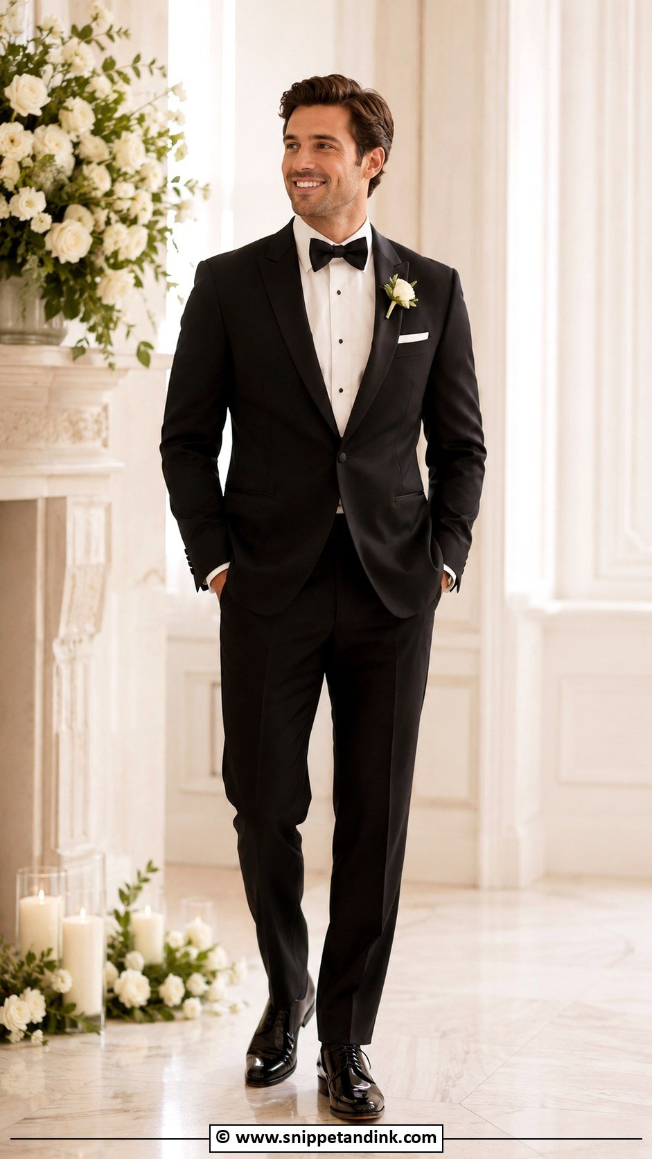 Black Tuxedo With Ivory Shirt Wedding - Snippet and Ink - 30 Black Tuxedo Wedding Ideas