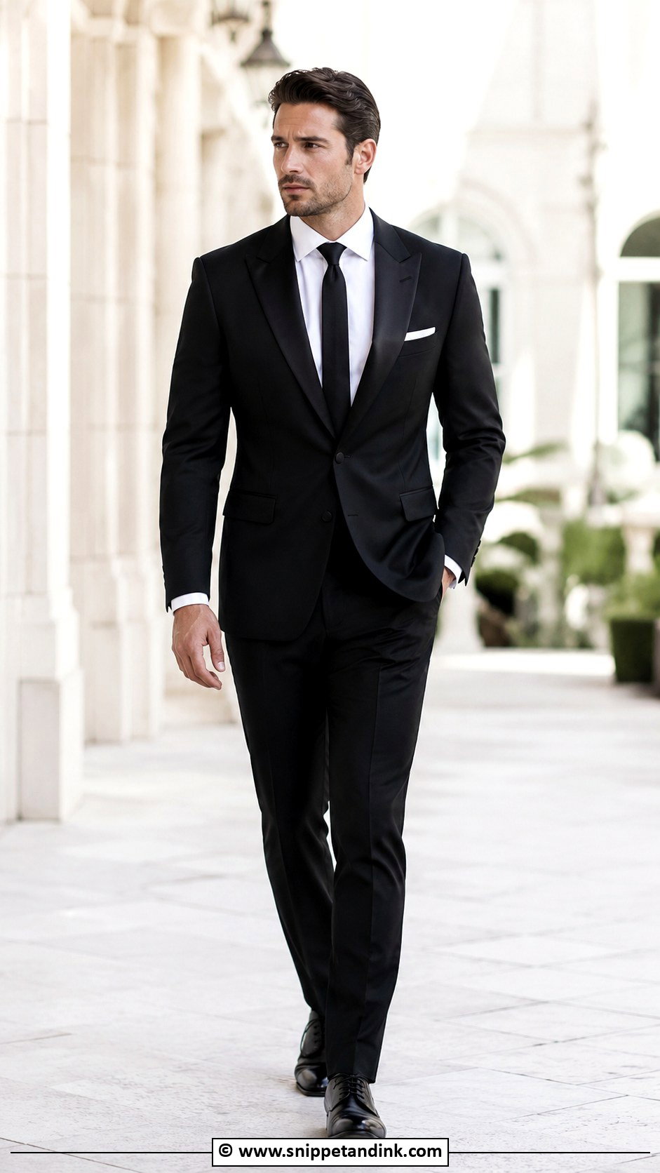 Black Tuxedo With Long Tie Wedding - Snippet and Ink - 30 Black Tuxedo Wedding Ideas