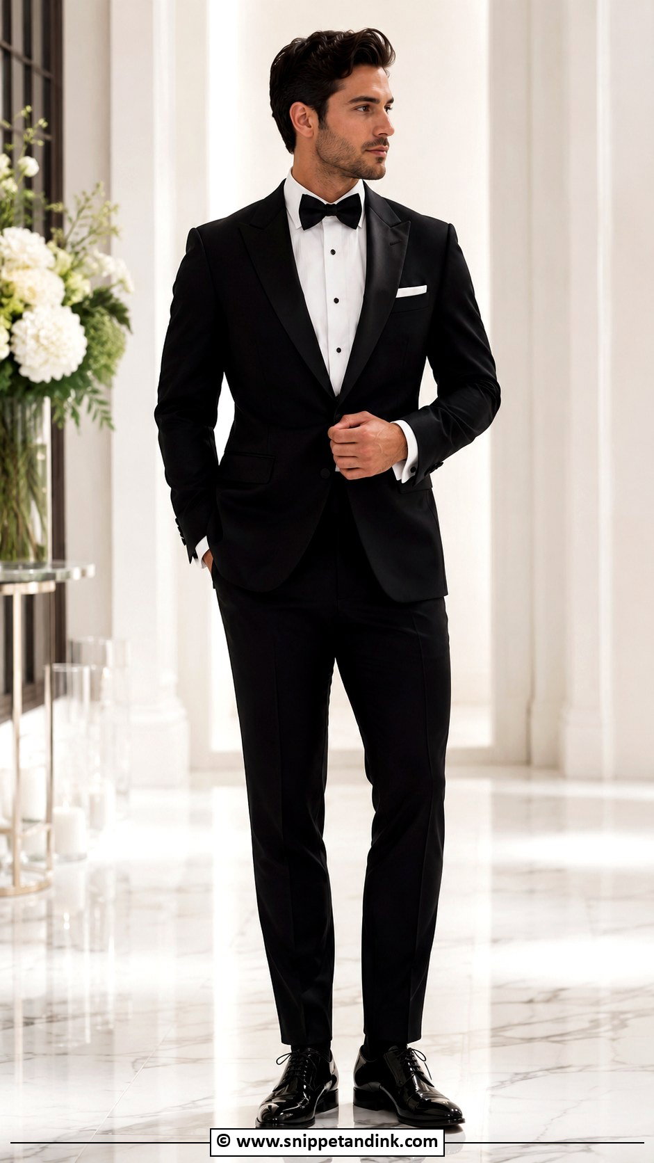 Black Tuxedo With Patent Leather Shoes Wedding - Snippet and Ink - 30 Black Tuxedo Wedding Ideas