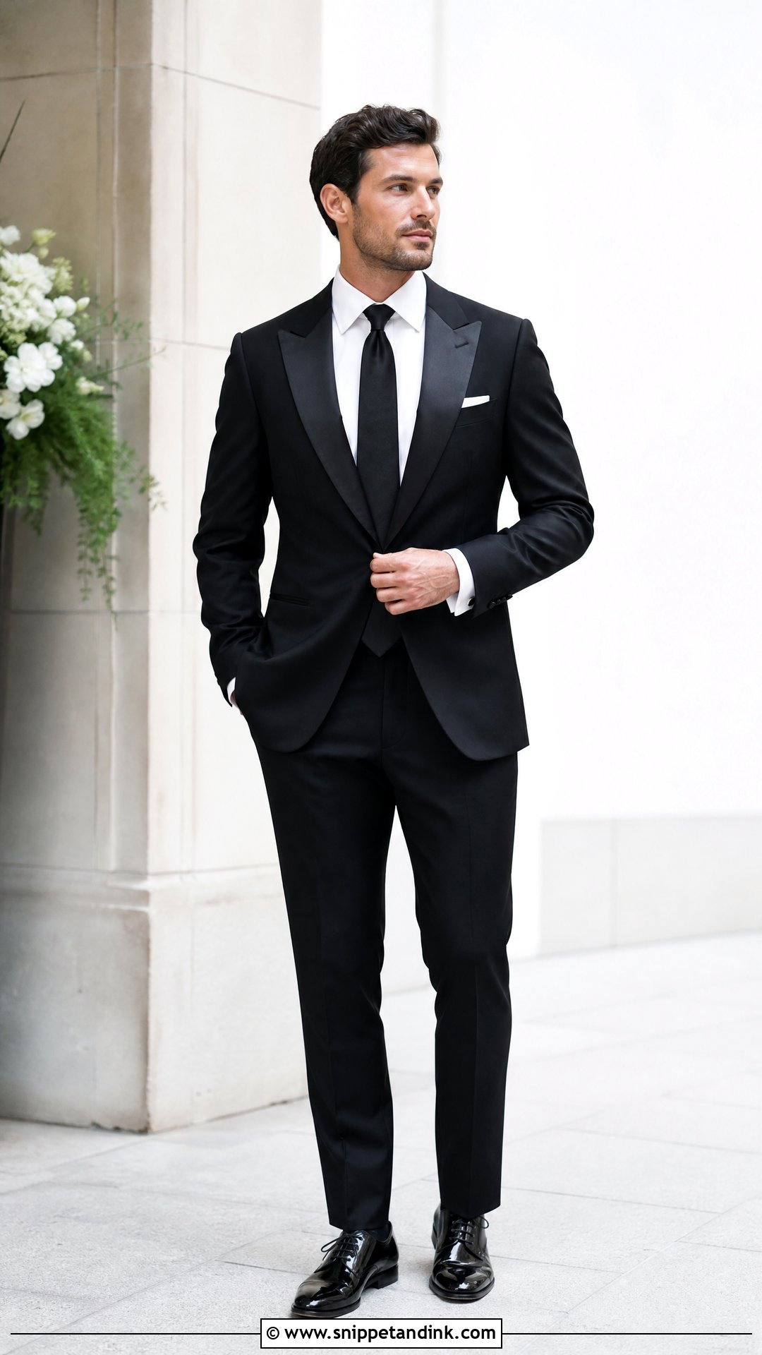 Black Tuxedo With Straight Tie - Snippet and Ink - 20 Tuxedo Wedding Suit Ideas