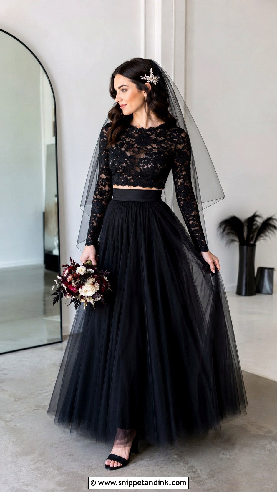 Black Two Piece Mavis Wedding Dress - Snippet and Ink - 20 Mavis Wedding Dress Ideas