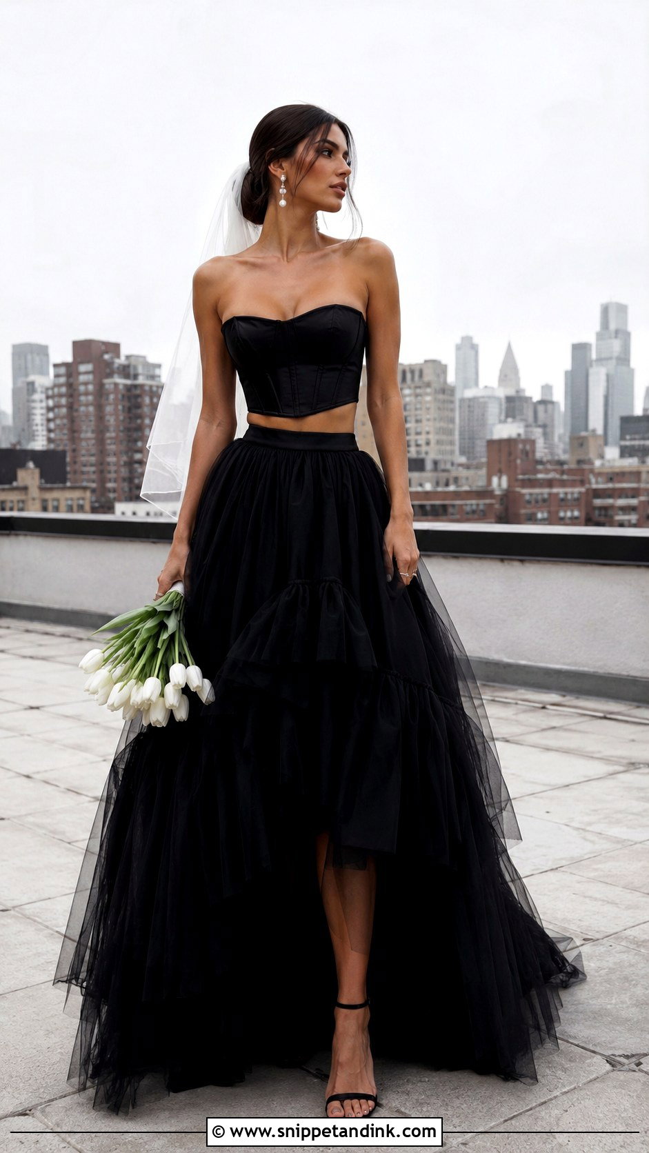 Black Two Piece Wedding Dress - Snippet and Ink - 20 Black Wedding Dress Wedding Ideas