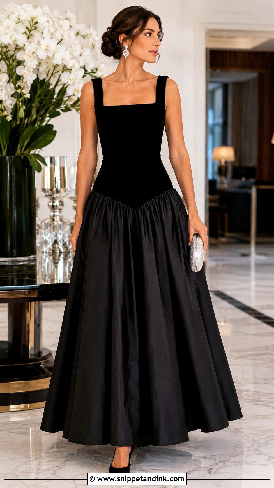 Black Velvet Drop Waist Ball Gown - Snippet and Ink - 20 Drop Waist Ball Gown Ideas