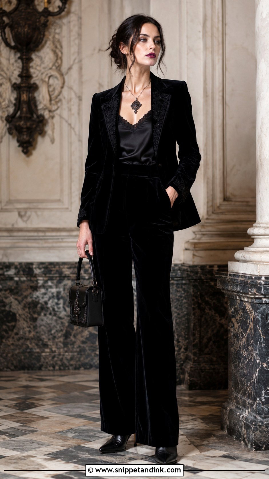Black Velvet Goth Wedding Suit - Snippet and Ink - 20 Goth Wedding Suit Ideas