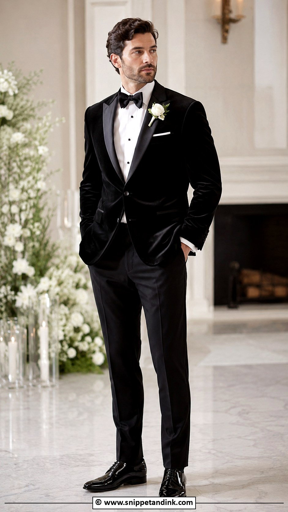 Black Velvet Tuxedo Jacket Wedding - Snippet and Ink - 30 Black Tuxedo Wedding Ideas