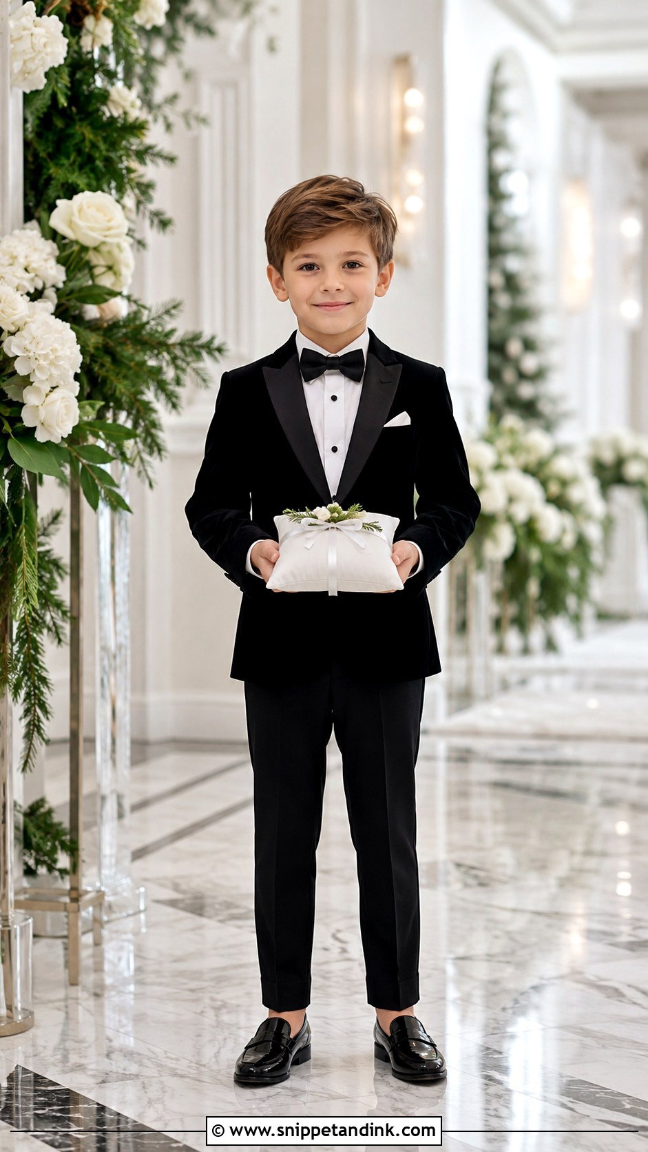 Black Velvet Tuxedo Ring Bearer Outfit - Snippet and Ink - 20 Black Ring Bearer Outfit Ideas