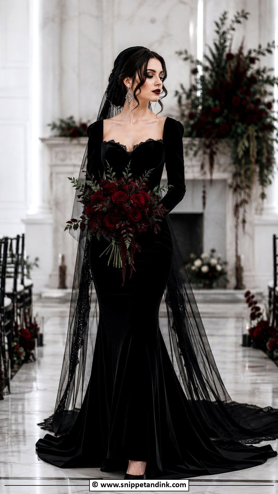 Black Velvet Vampire Wedding Dress - Snippet and Ink - 25 Vampire Wedding Dress Ideas