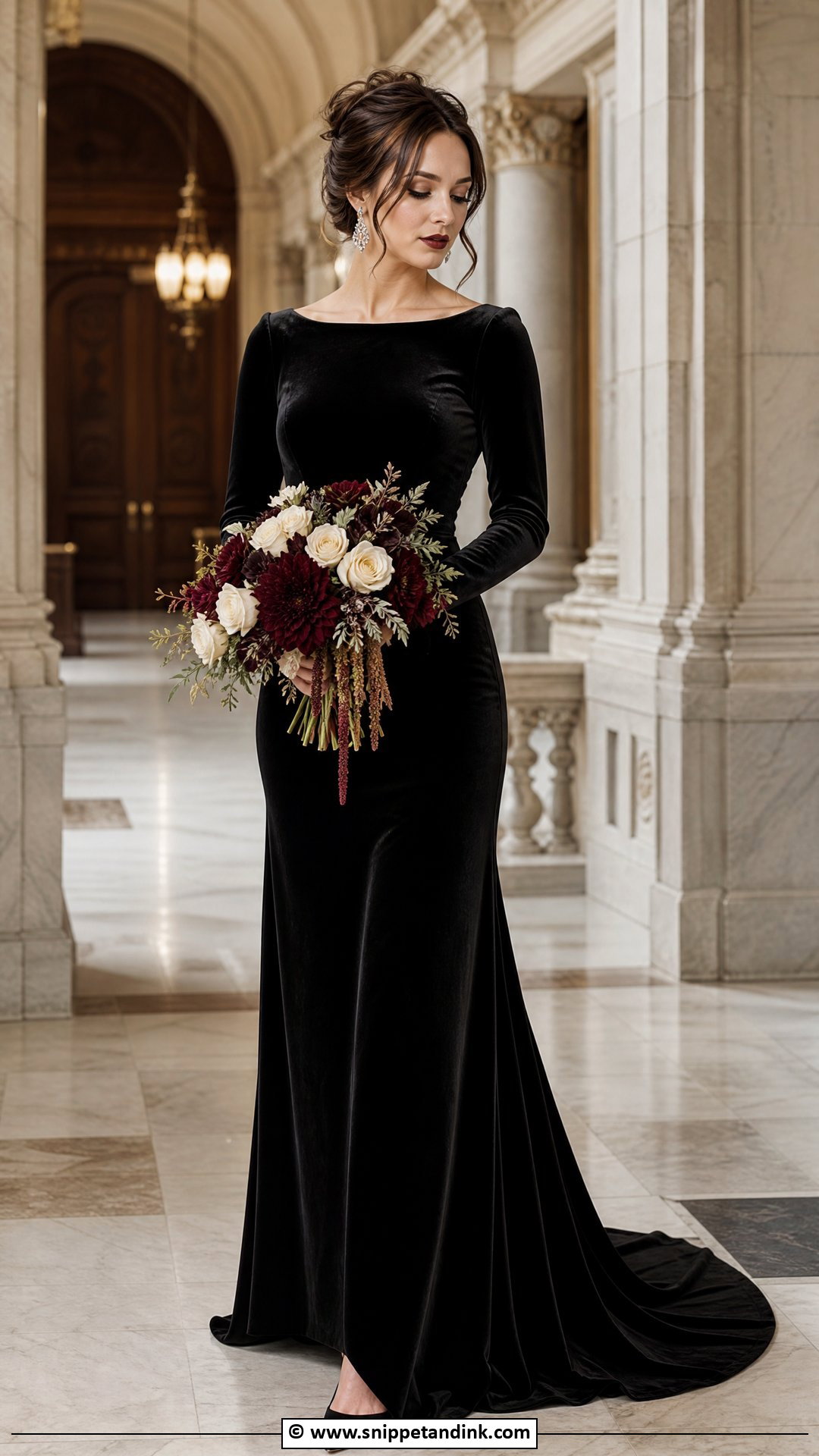 Black Velvet Wedding Dress - Snippet and Ink - 35 Black Wedding Dresses