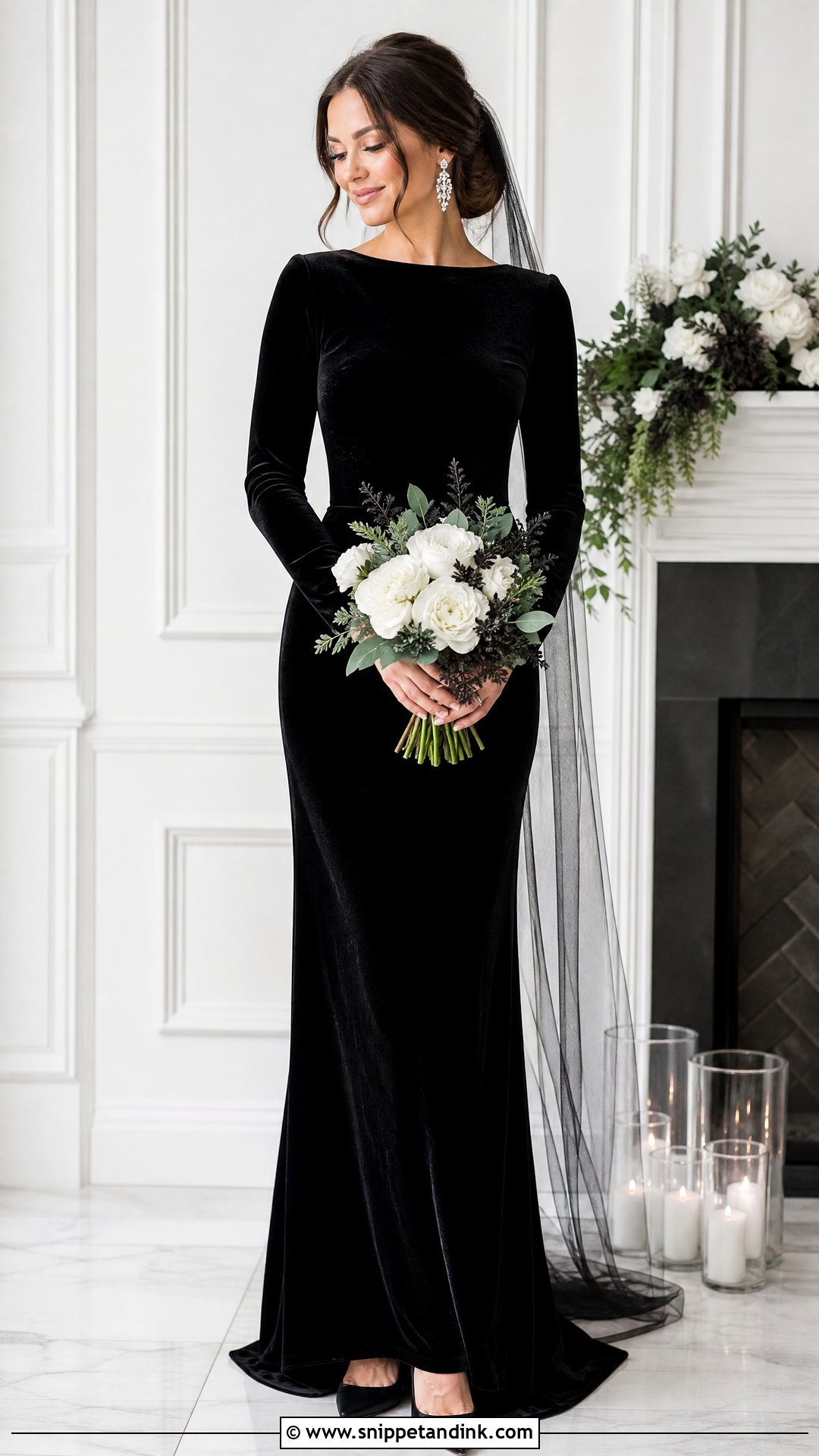Black Velvet Wedding Dress - Snippet and Ink - 25 Edgy Wedding Dress Ideas