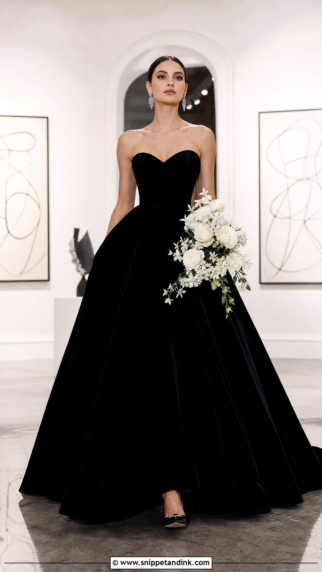 Black Velvet Wedding Dress - Snippet and Ink - 25 Velvet Wedding Dress Ideas