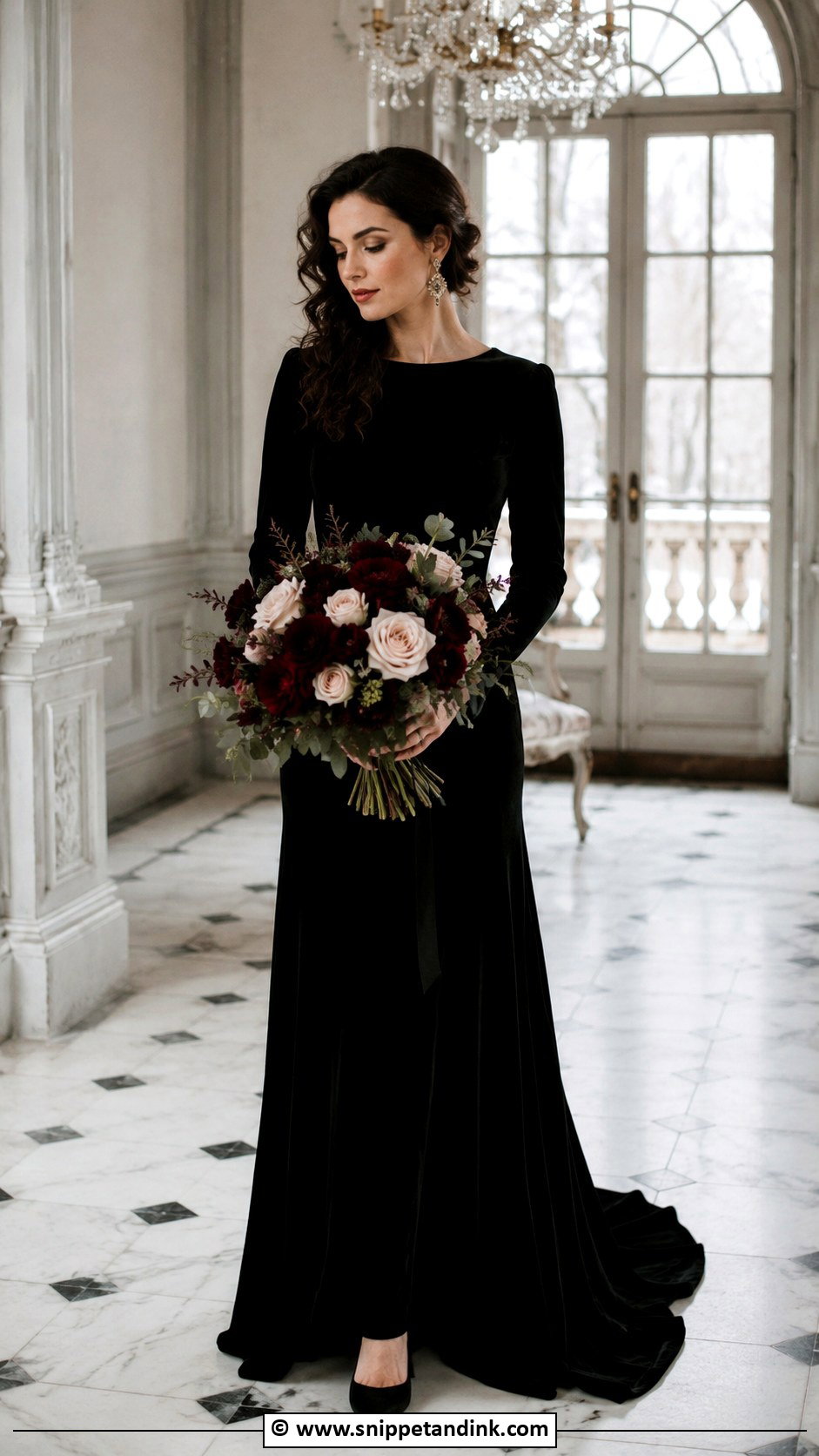 Black Velvet Wedding Dress - Snippet and Ink - 25 Dark Wedding Dress Ideas