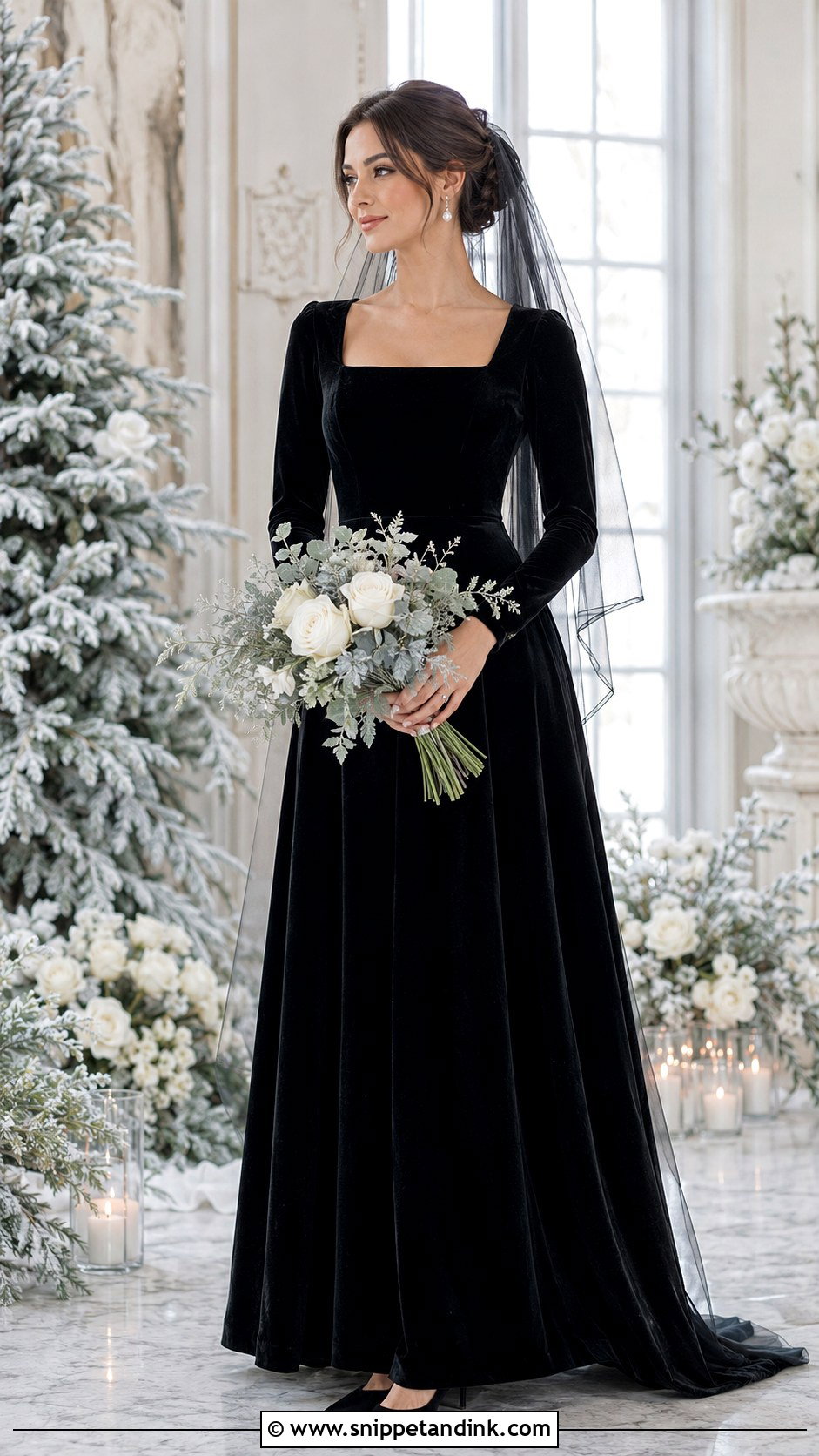 Black Velvet Wedding Gown - Snippet and Ink - 20 Black Wedding Gown Ideas