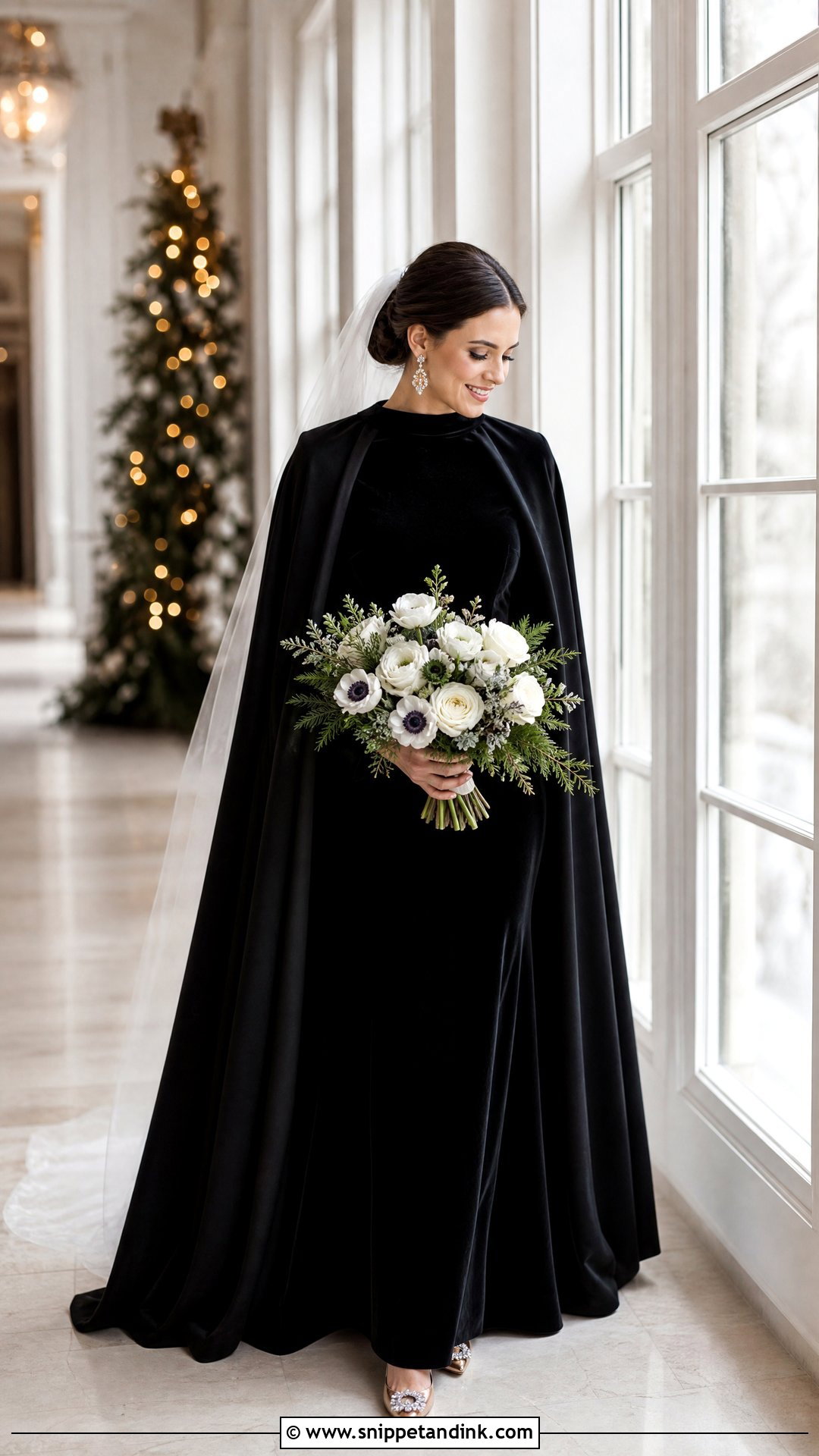 Black Velvet Winter Bride - Snippet and Ink - 20 Bride in Black Ideas