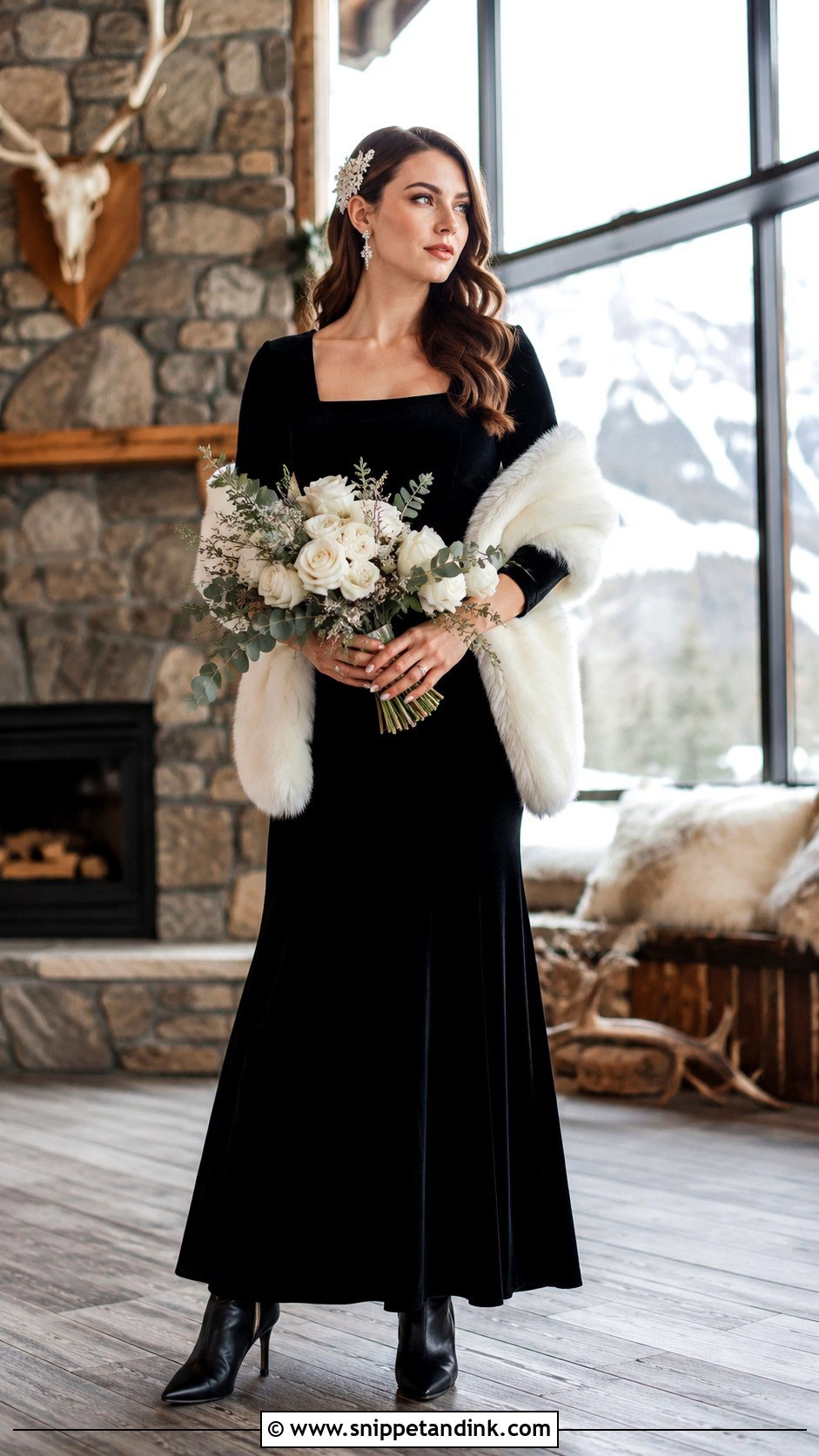 Black Velvet Winter Wedding Dress - Snippet and Ink - 20 Black Wedding Dress Wedding Ideas