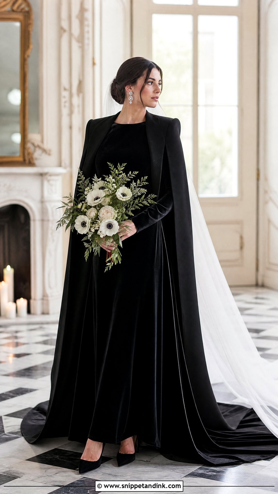 Black Velvet Winter Wedding Dress - Snippet and Ink - 25 Simple Black Wedding Dress Ideas