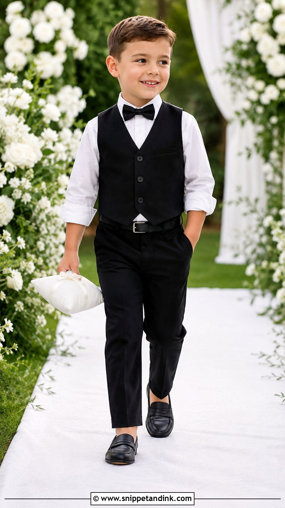 Black Vest And Pants Ring Bearer Outfit - Snippet and Ink - 20 Black Ring Bearer Outfit Ideas
