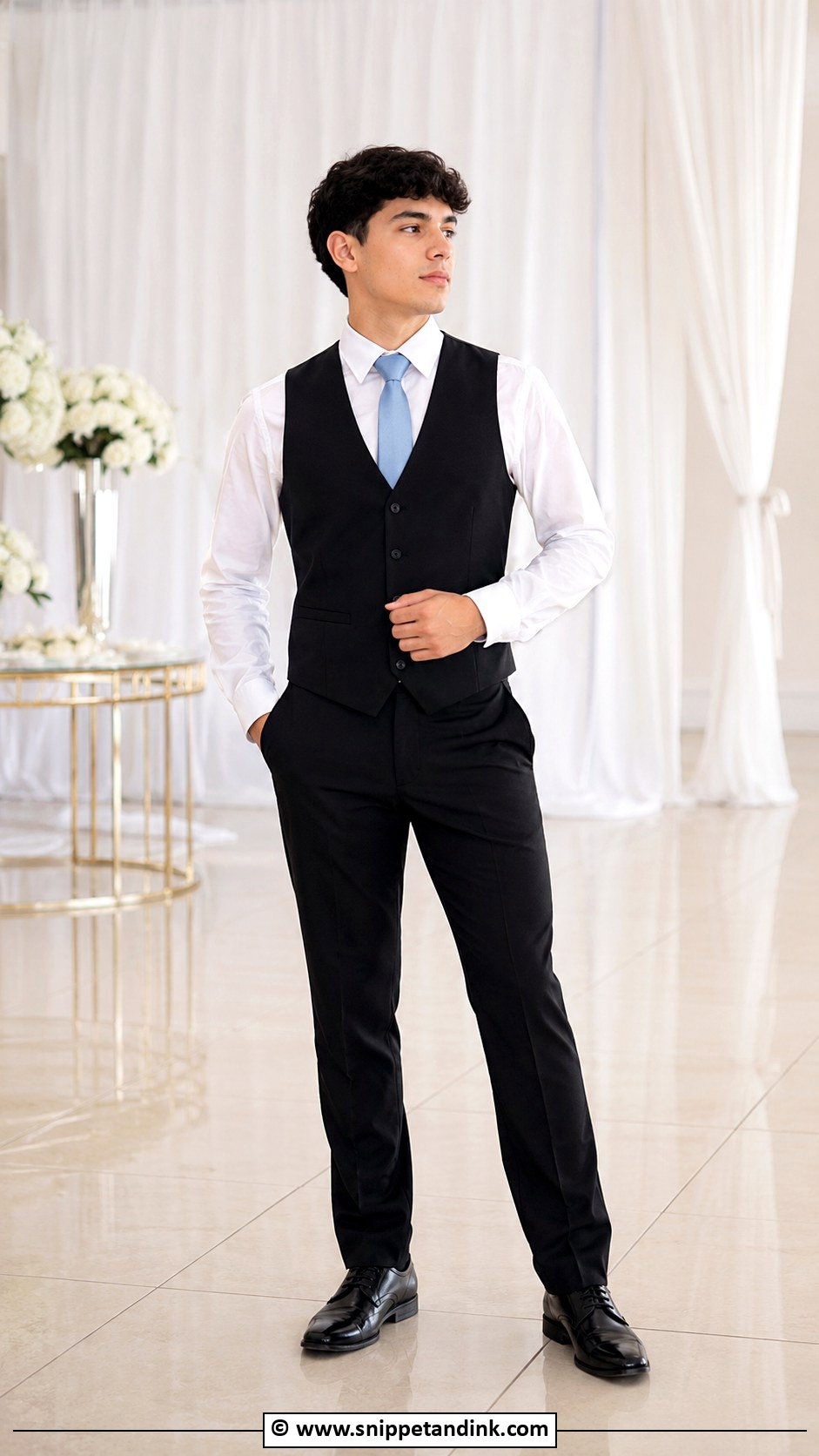 Black Vest Chambelanes Outfit - Snippet and Ink - 25 Chambelanes Outfits