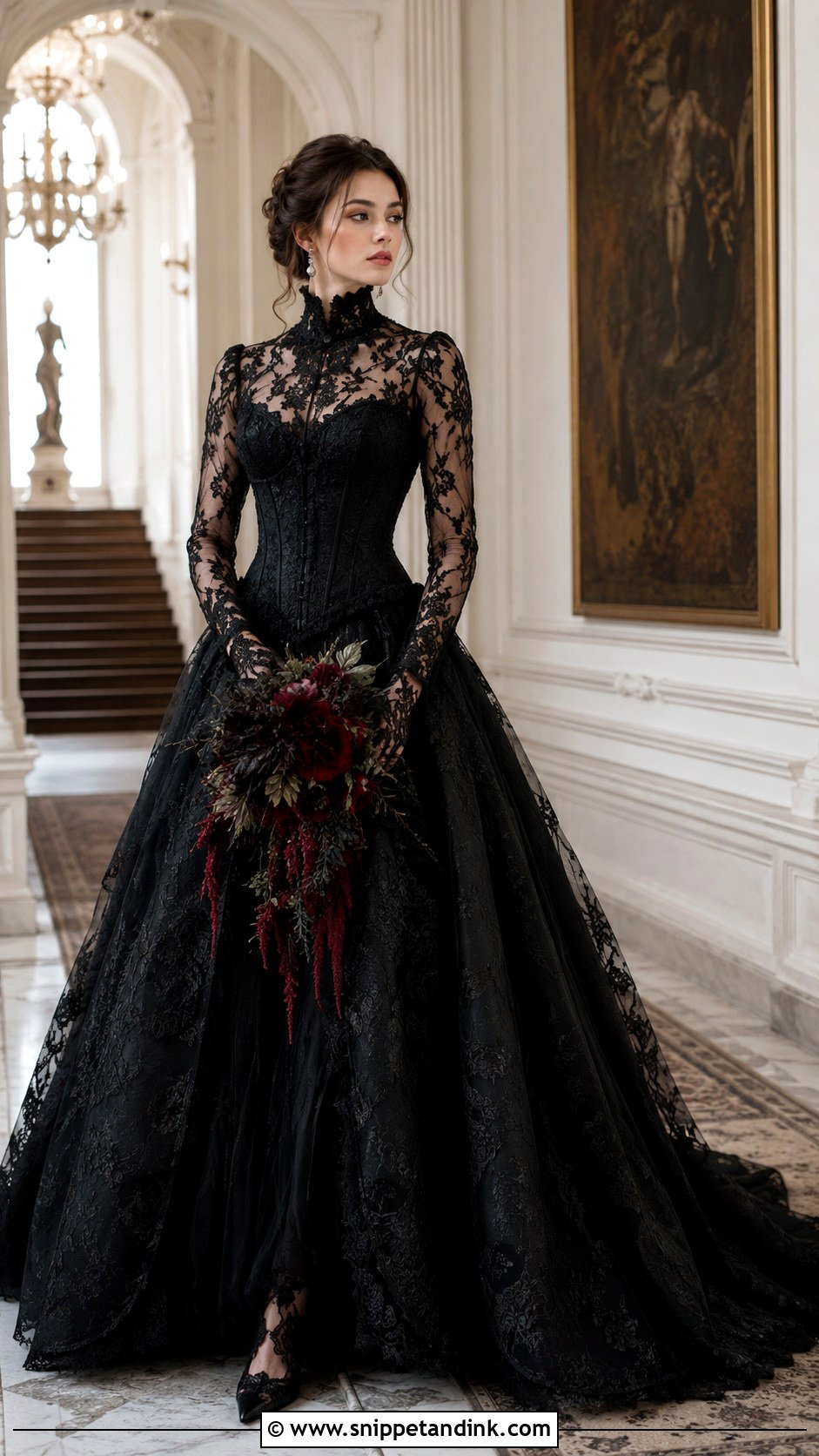 Black Victorian Gothic Wedding Dress - Snippet and Ink - 25 Vintage Gothic Wedding Dress Ideas