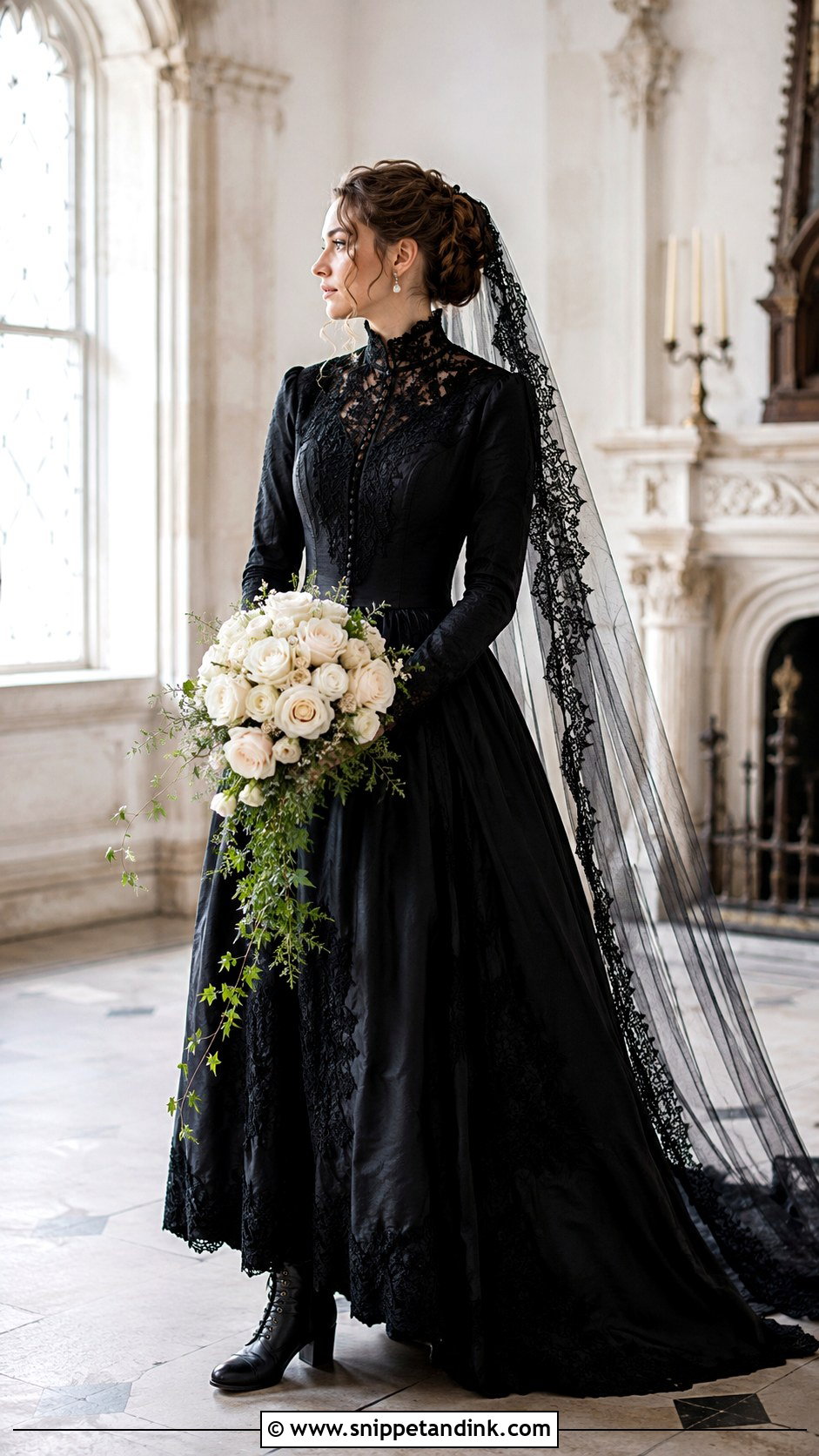 Black Victorian Wedding Gown - Snippet and Ink - 20 Black Wedding Gown Ideas