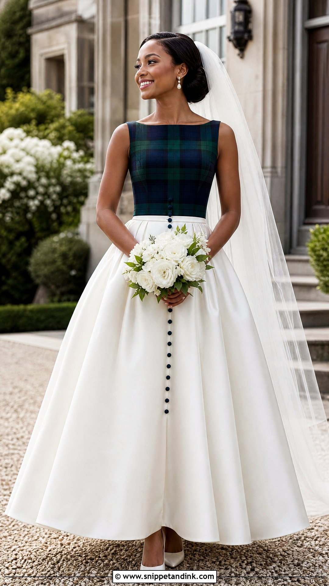 Black Watch Tartan Scottish Wedding Dress - Snippet and Ink - 20 Scottish Wedding Dresses