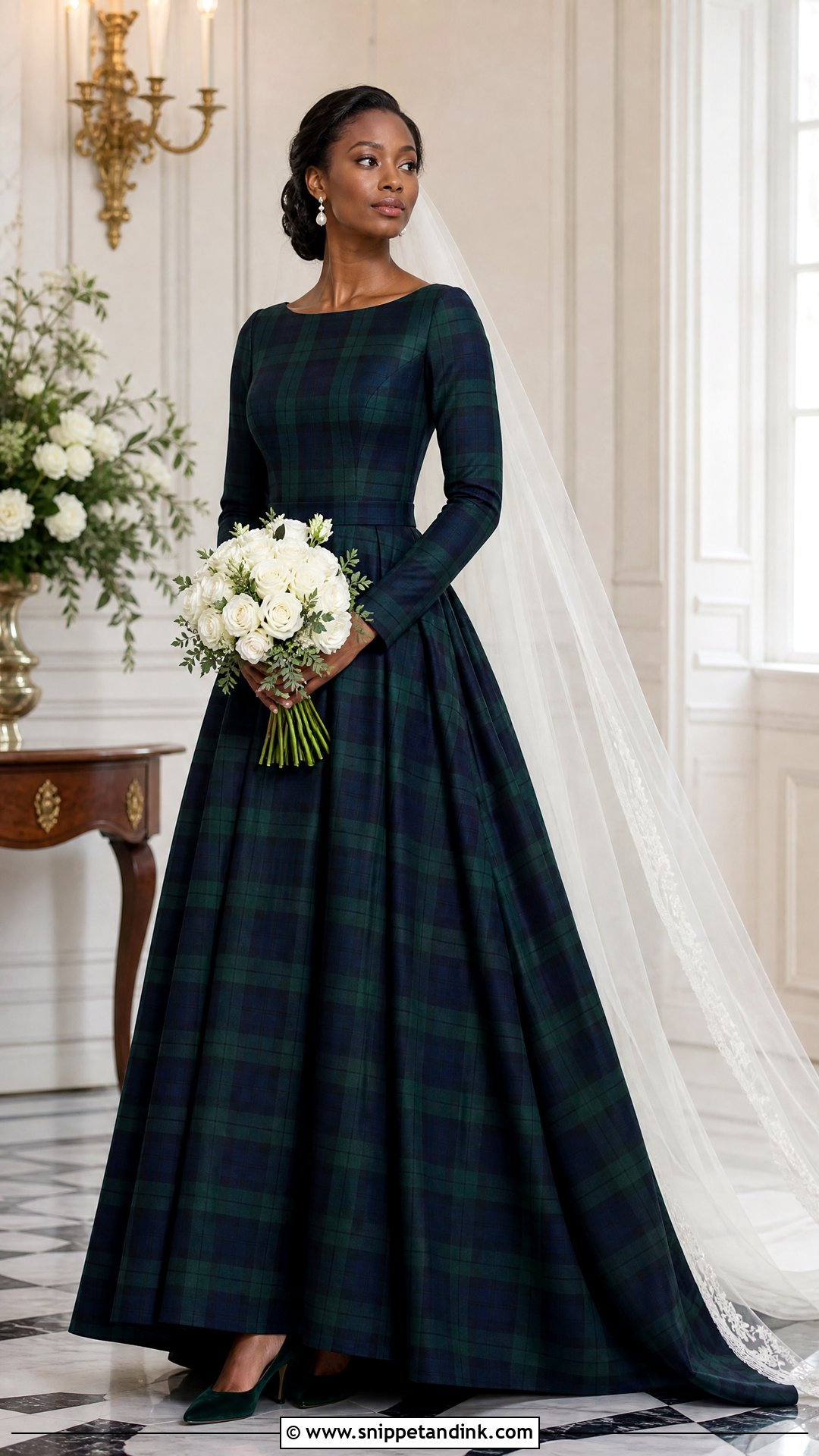 Black Watch Tartan Wedding Dress - Snippet and Ink - 20 Tartan Wedding Dress Ideas