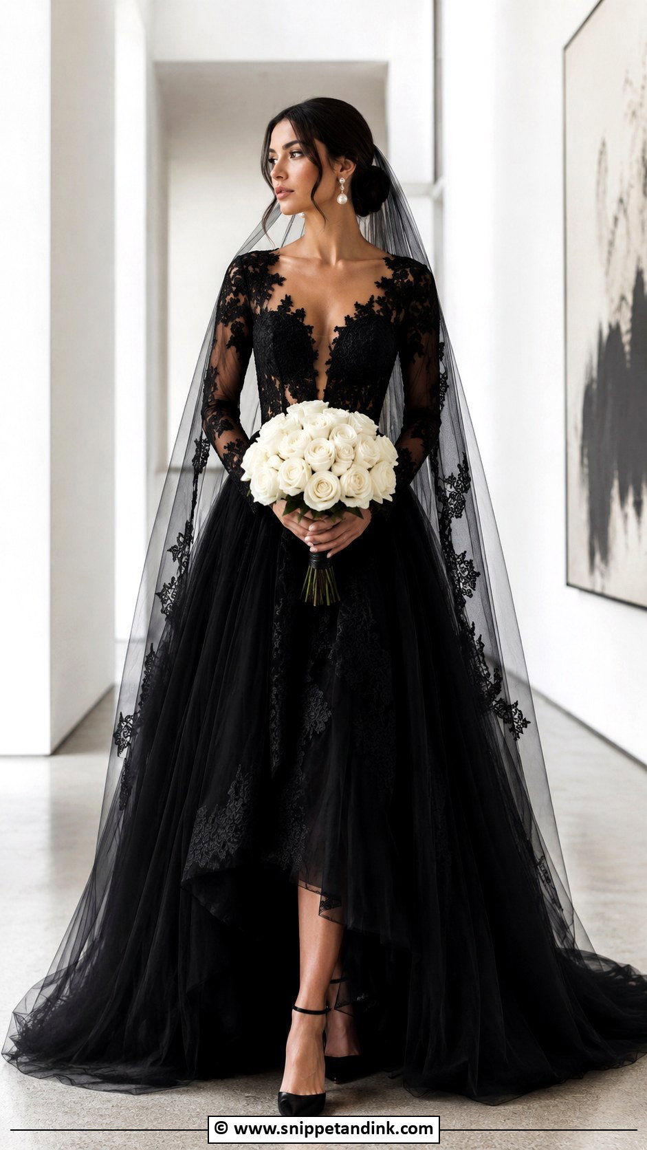 Black Wedding Dress - Snippet and Ink - 25 Colourful Wedding Dress Ideas