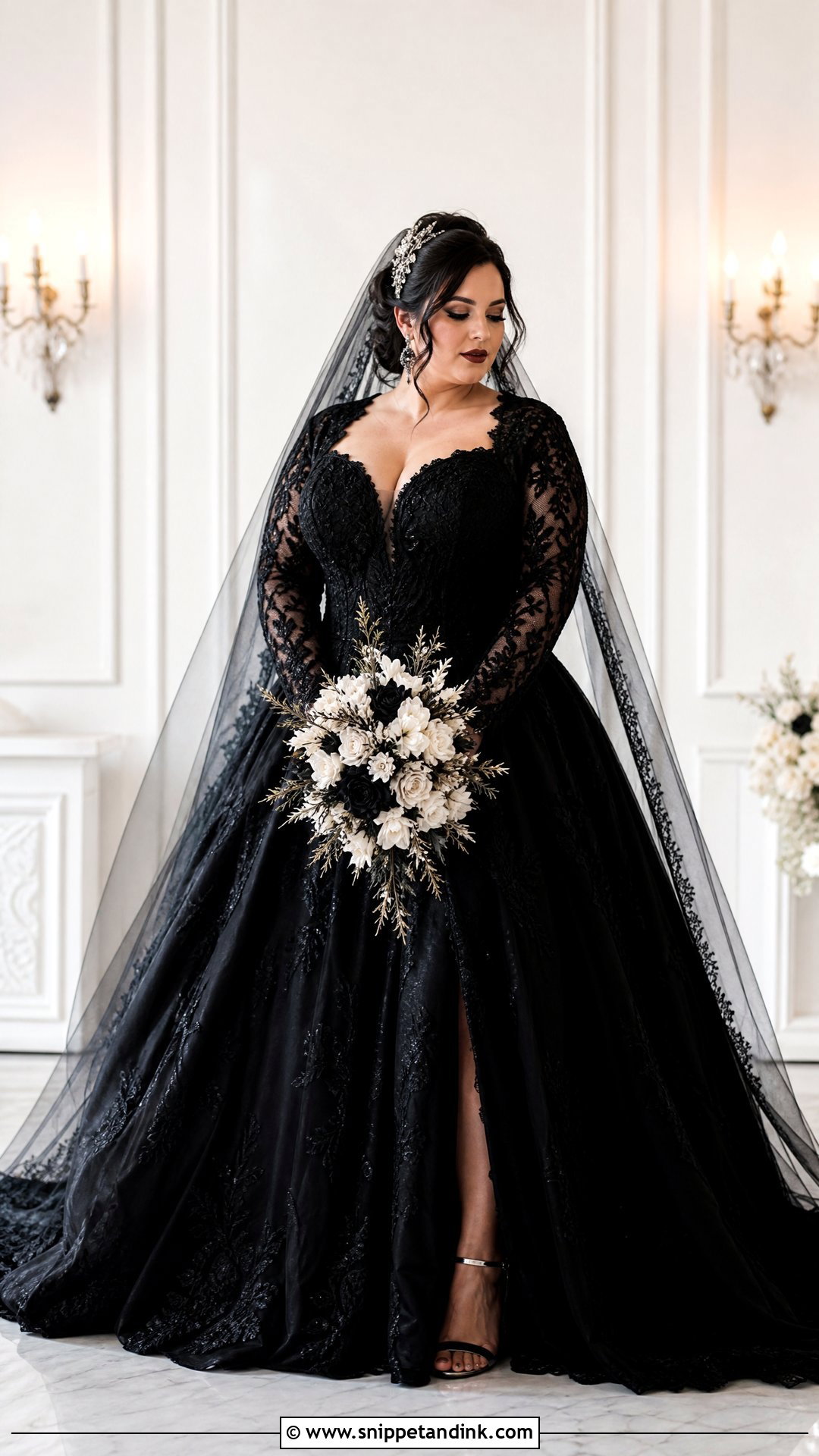 Black Wedding Dress - Snippet and Ink - 20 Wedding Dresses for Chubby Brides