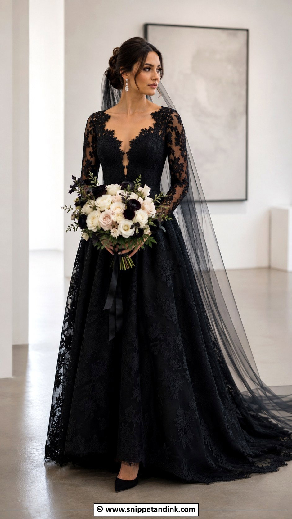 Black Wedding Dress - Snippet and Ink - 35 Wedding Dress Ideas