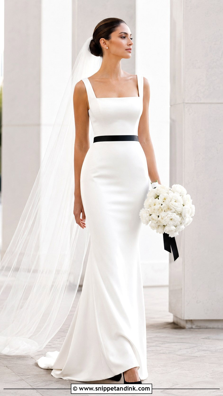 Black Wedding Dress Belt With Modern Gown - Snippet and Ink - 20 Wedding Dress Belt Ideas