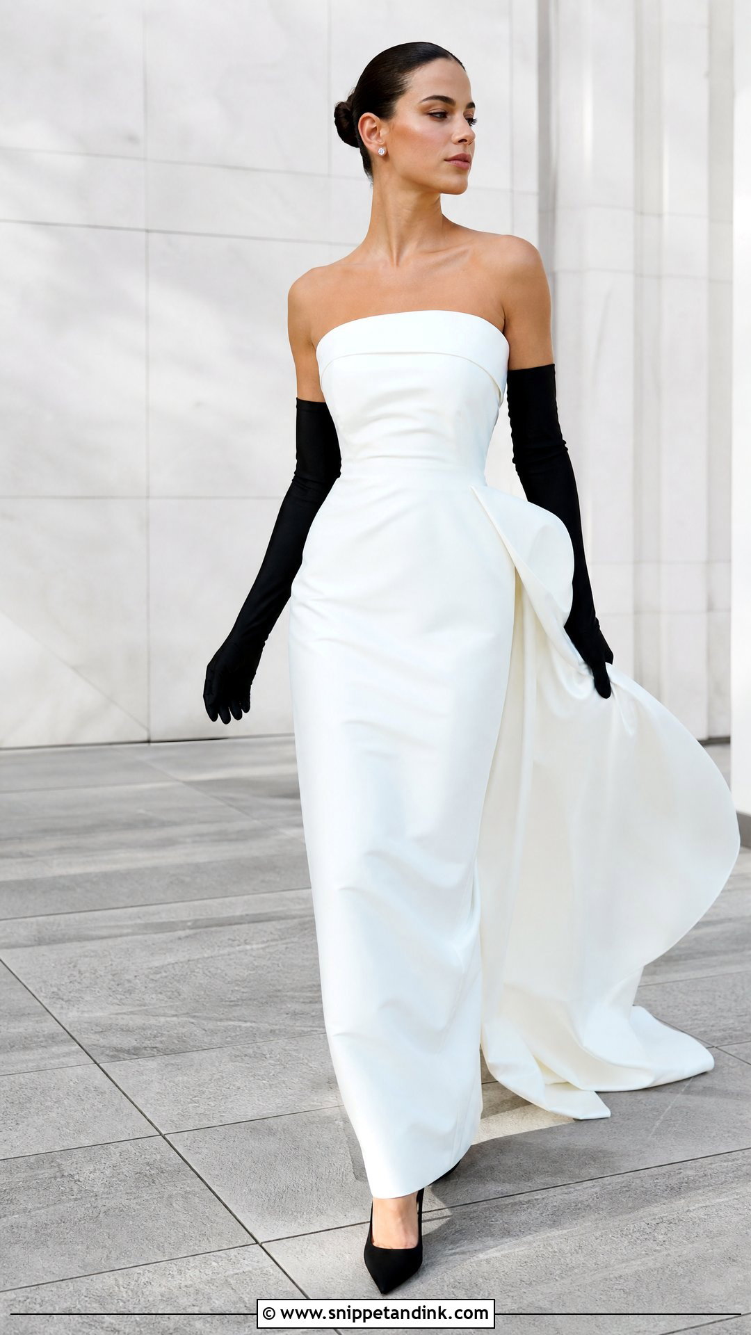 Black Wedding Dress Gloves With White Wedding Gown - Snippet and Ink - 25 Wedding Dress Gloves Ideas