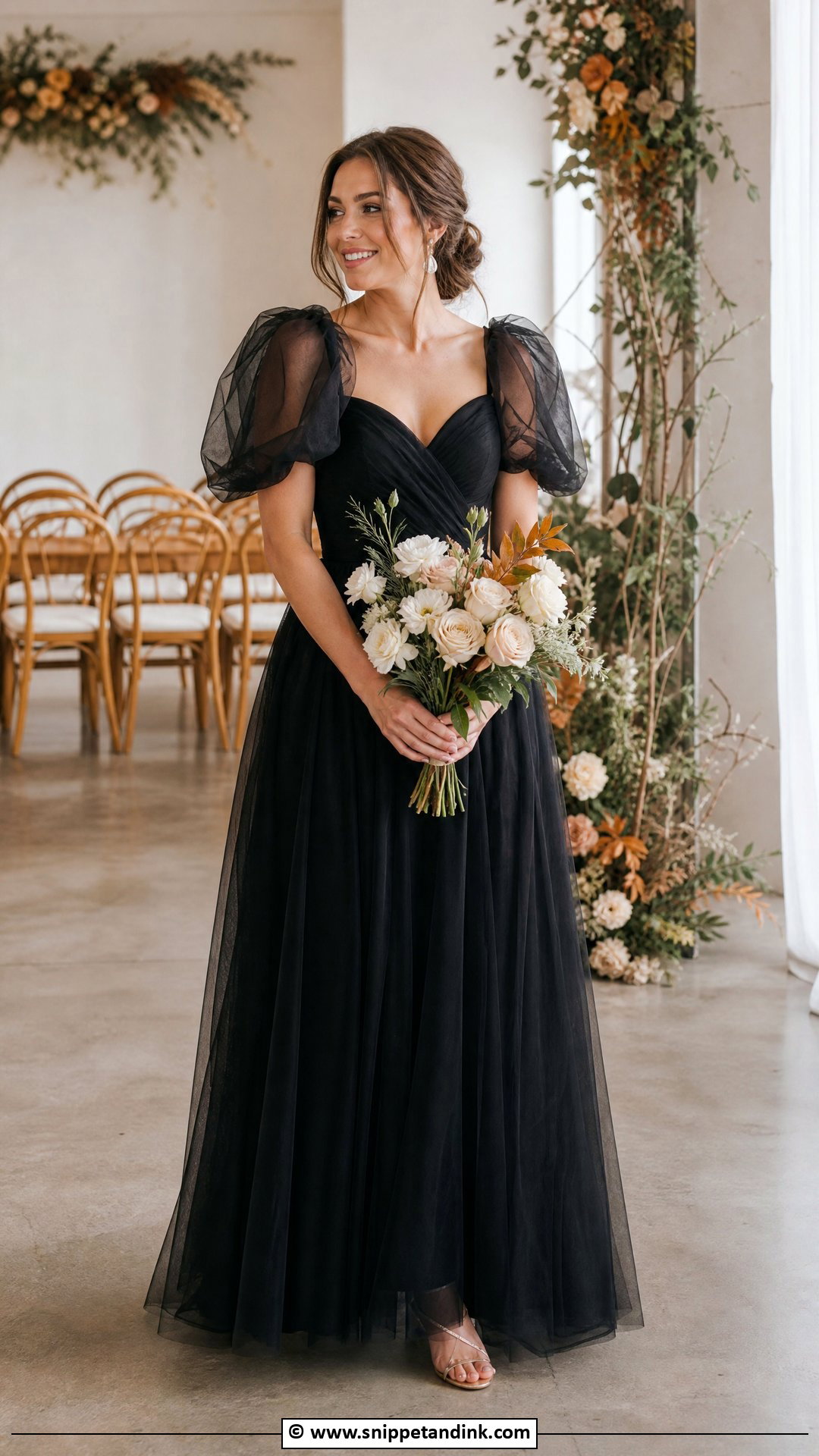 Black Wedding Dress With Sleeves - Snippet and Ink - 35 Black Wedding Dresses