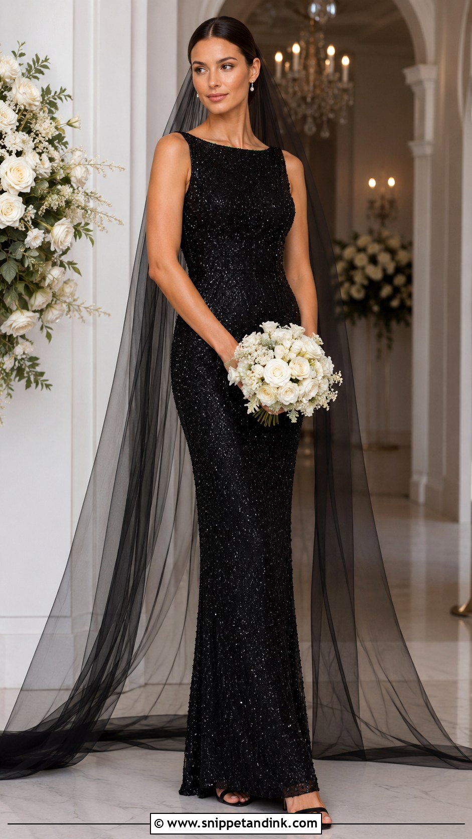 Black Wedding Dress With Slit - Snippet and Ink - 30 Elegant Black Wedding Dress Ideas
